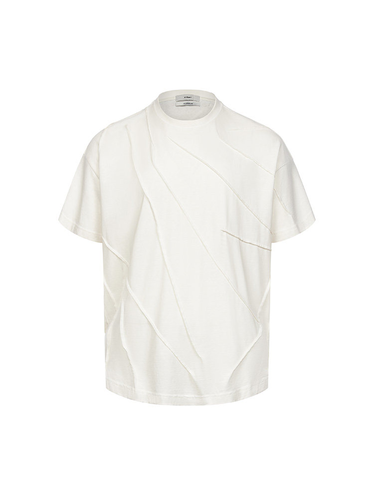 Pleated Dyed Short Sleeve T-Shirt