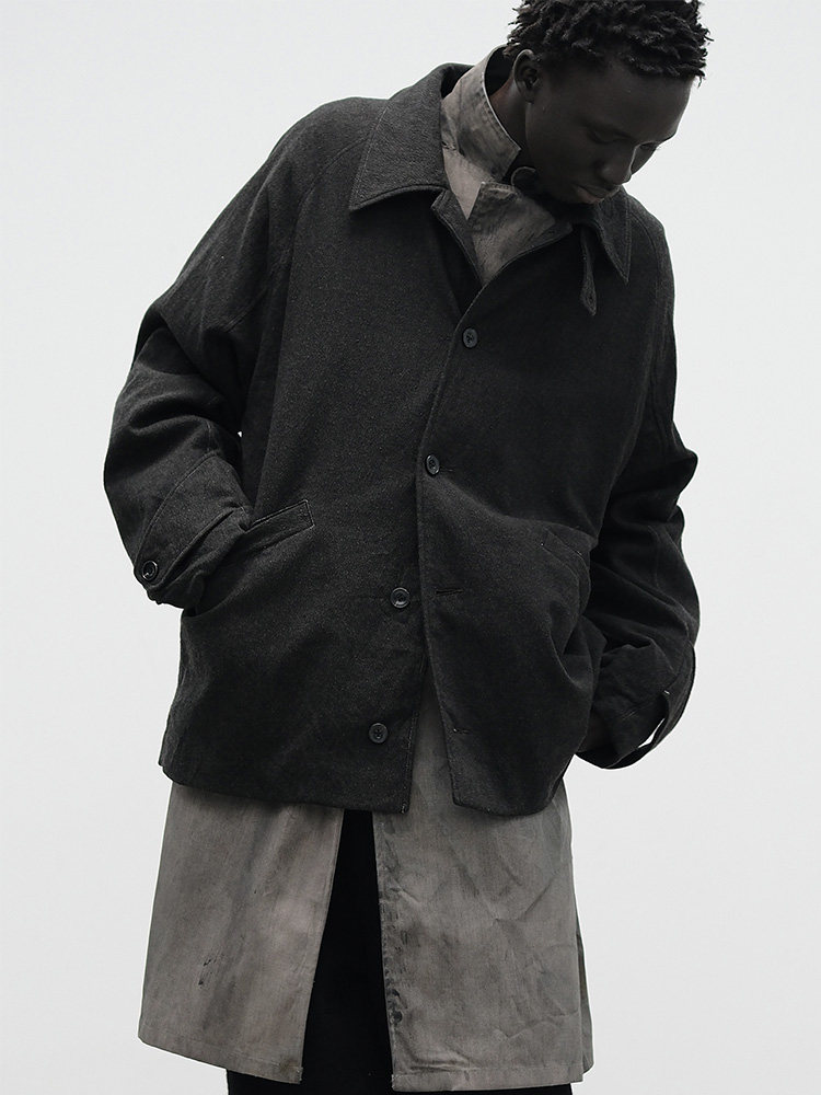 Raglan Sleeve Dropped Shoulder Jacket