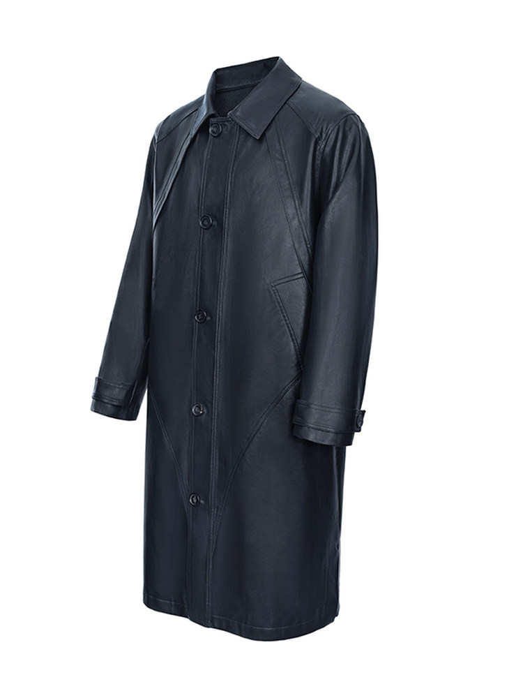 Nocturnal Leather Trench Coat