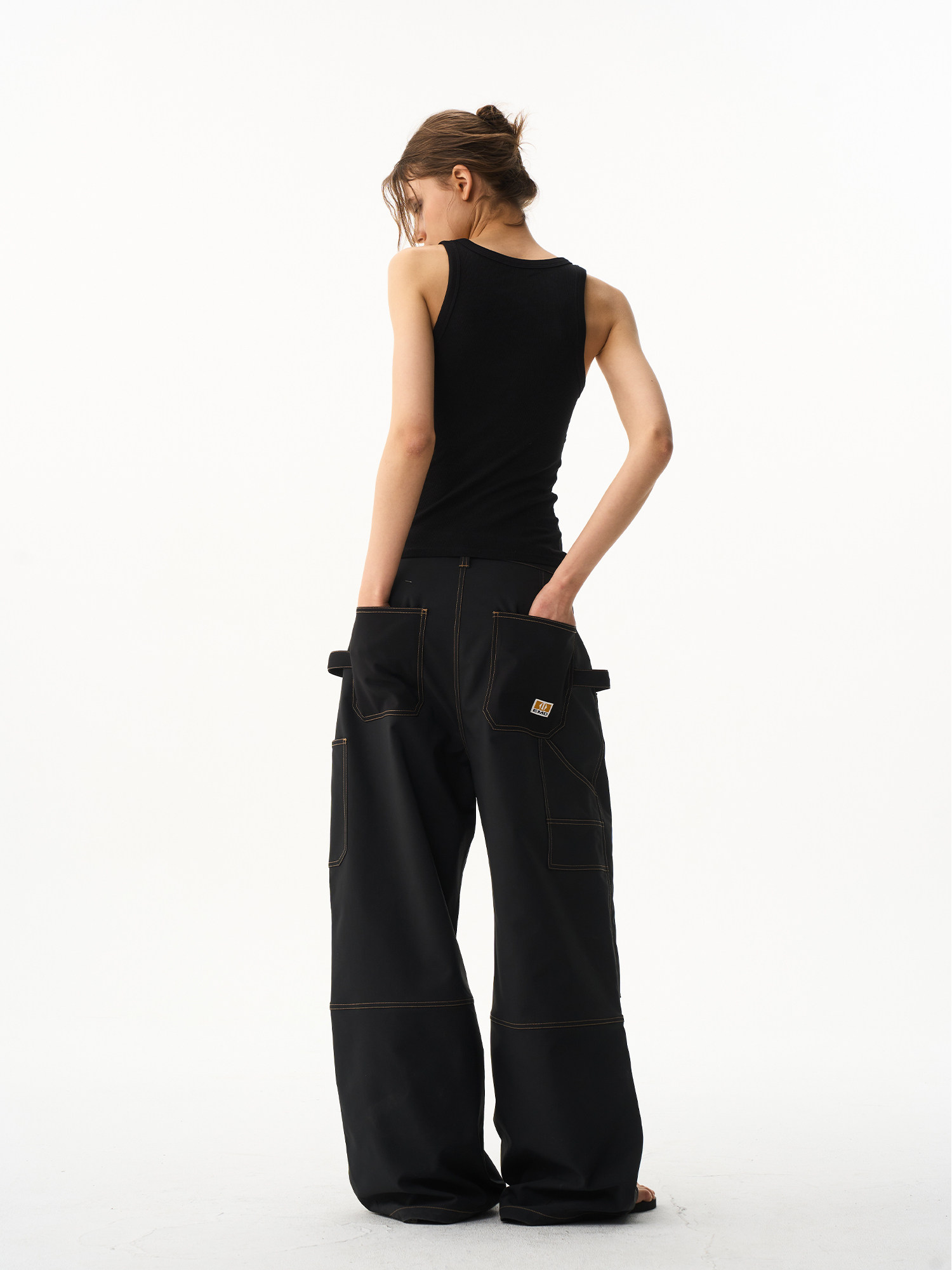 Color-Block Quilted Lumber Pants