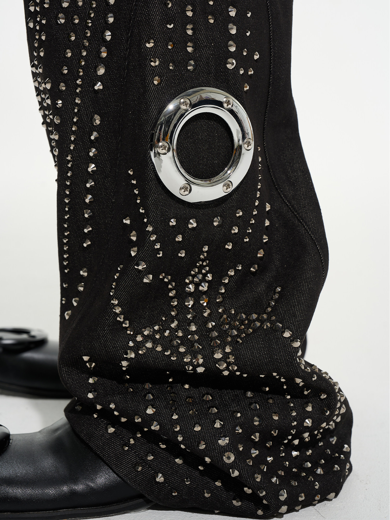 Heavyweight Rhinestone Raw Denim Pants