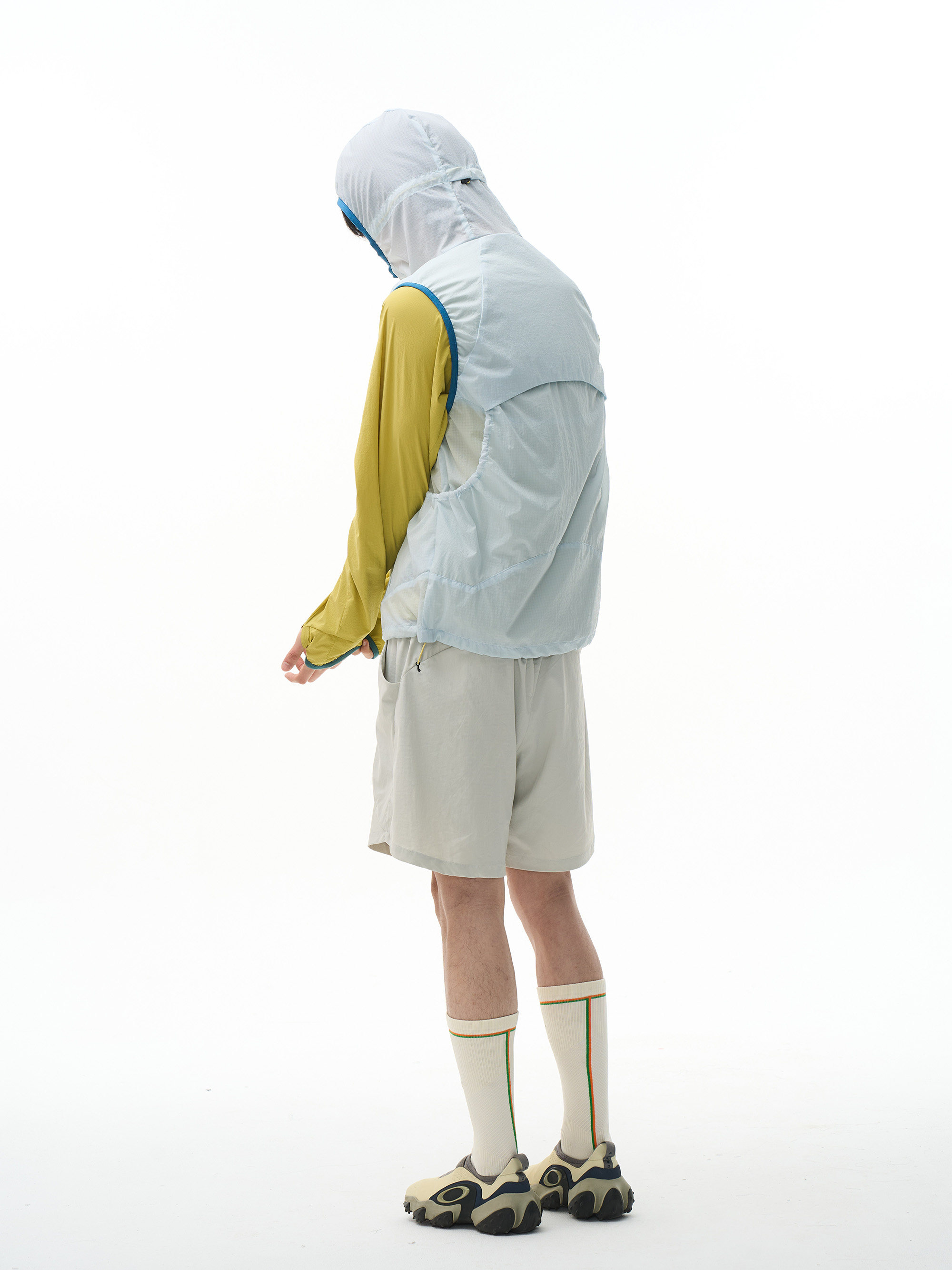 Ripstop Asymmetric Placket Sun-Protective Hooded Vest