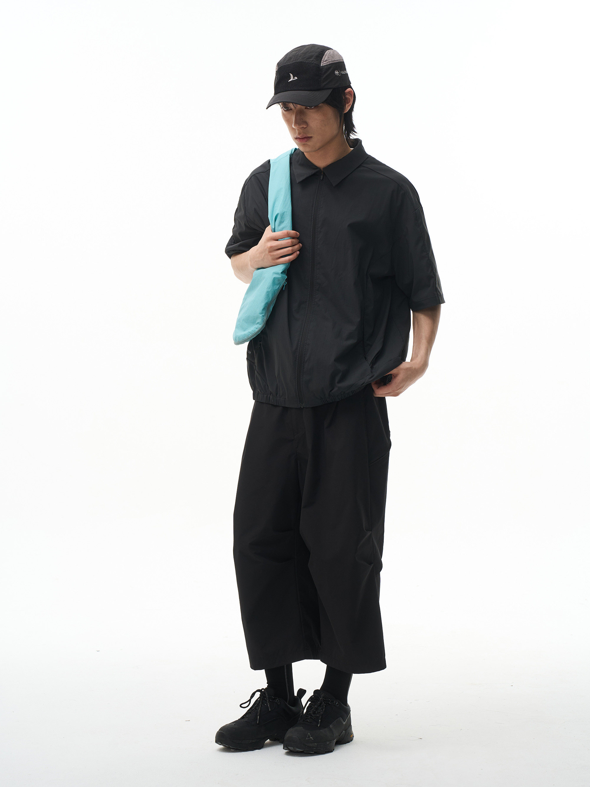 Check-Texture Quick-Dry Short Sleeve Shirt