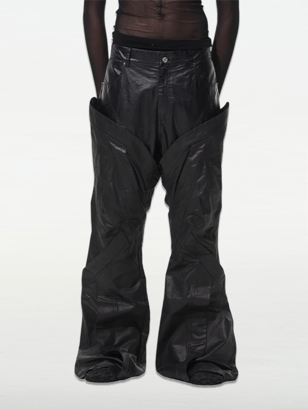 Faux Two-Piece External Flap Pants