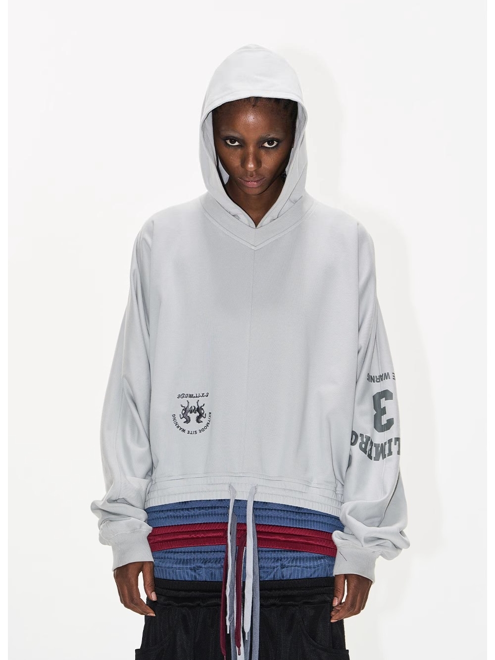 EXITMODE BY BLINDNOPLAN Multi-Layered Waistband Hoodie