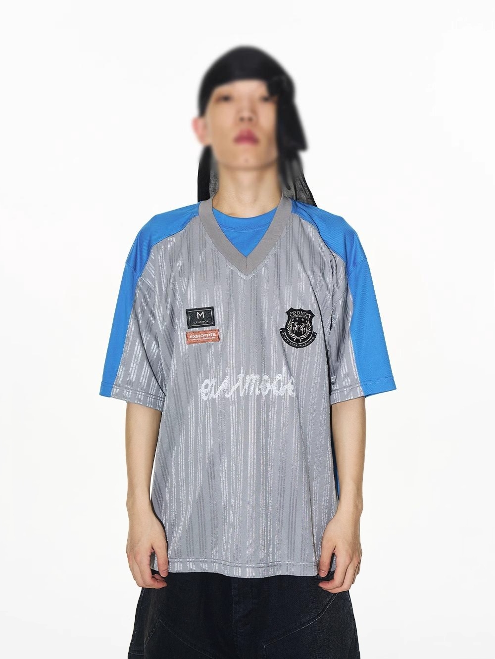 EXITMODE BY BLINDNOPLAN Contrast Double-Collar Embroidered Sports Tee