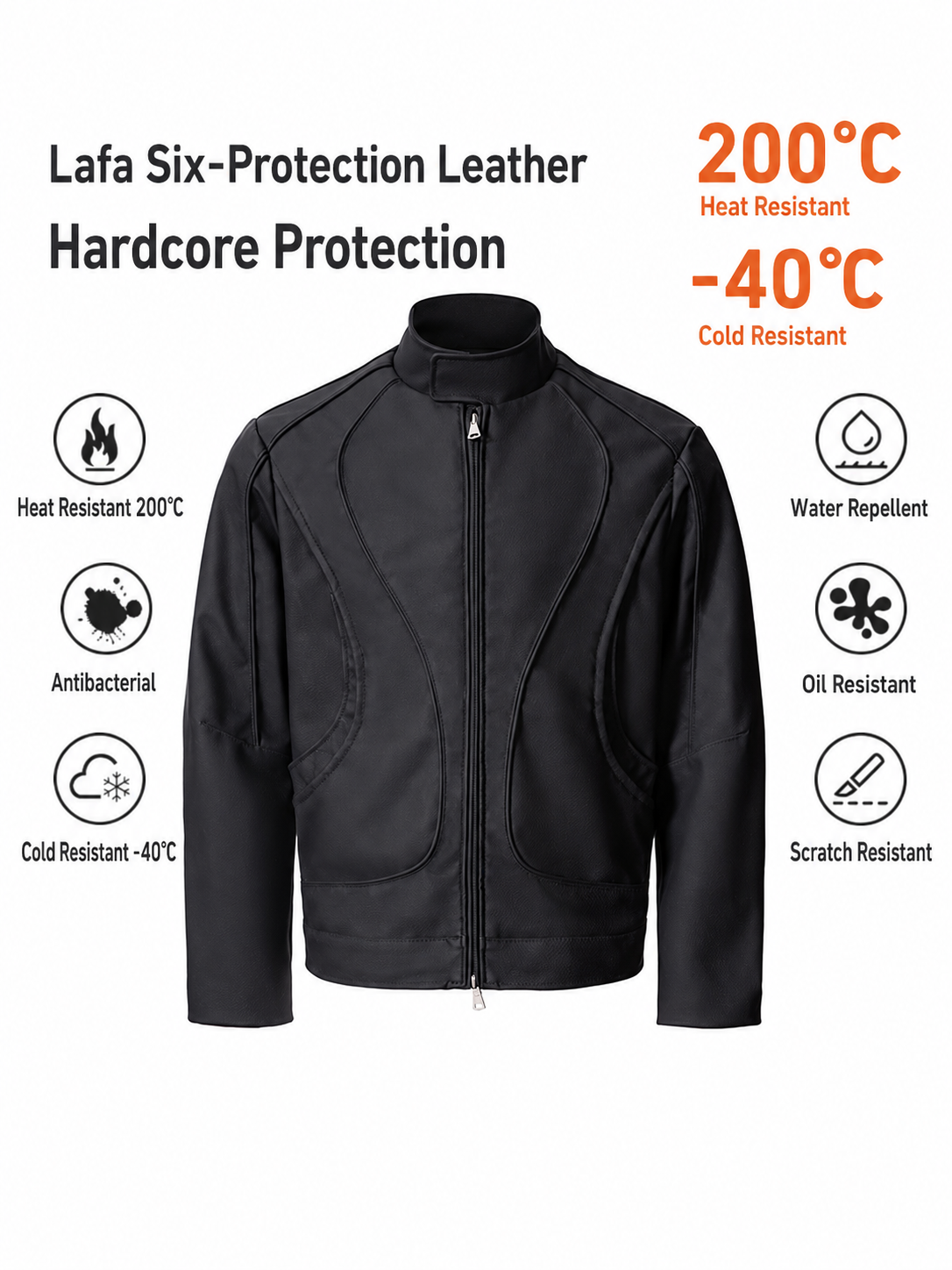 Rafa Six-Protection Leather Motorcycle Jacket