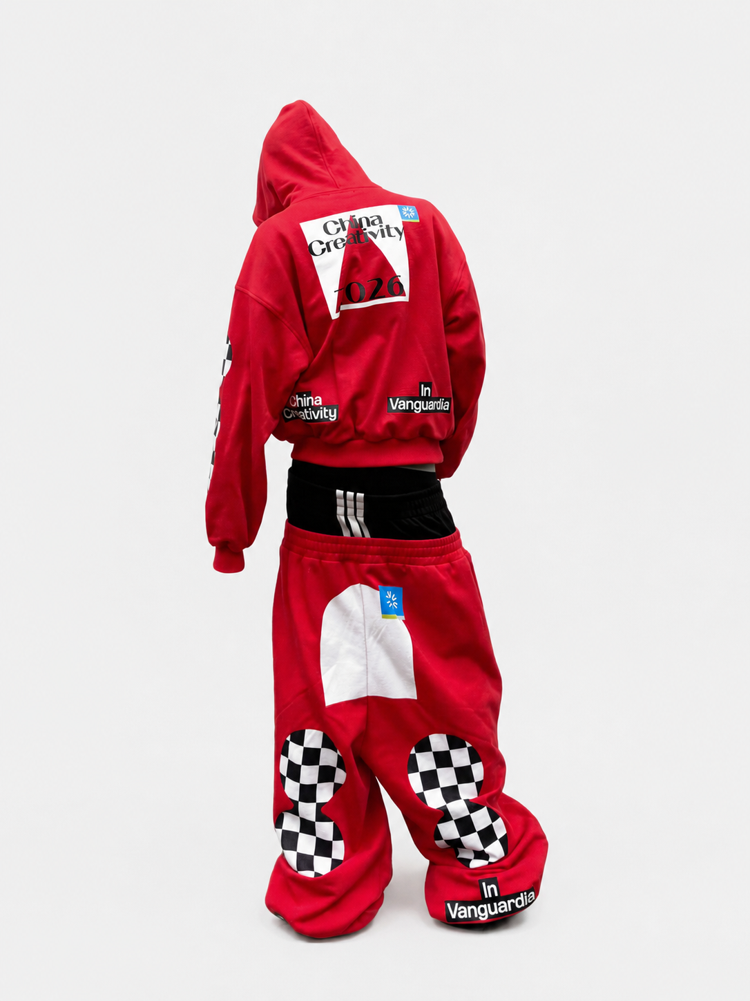 Red Racing-Print Hoodie