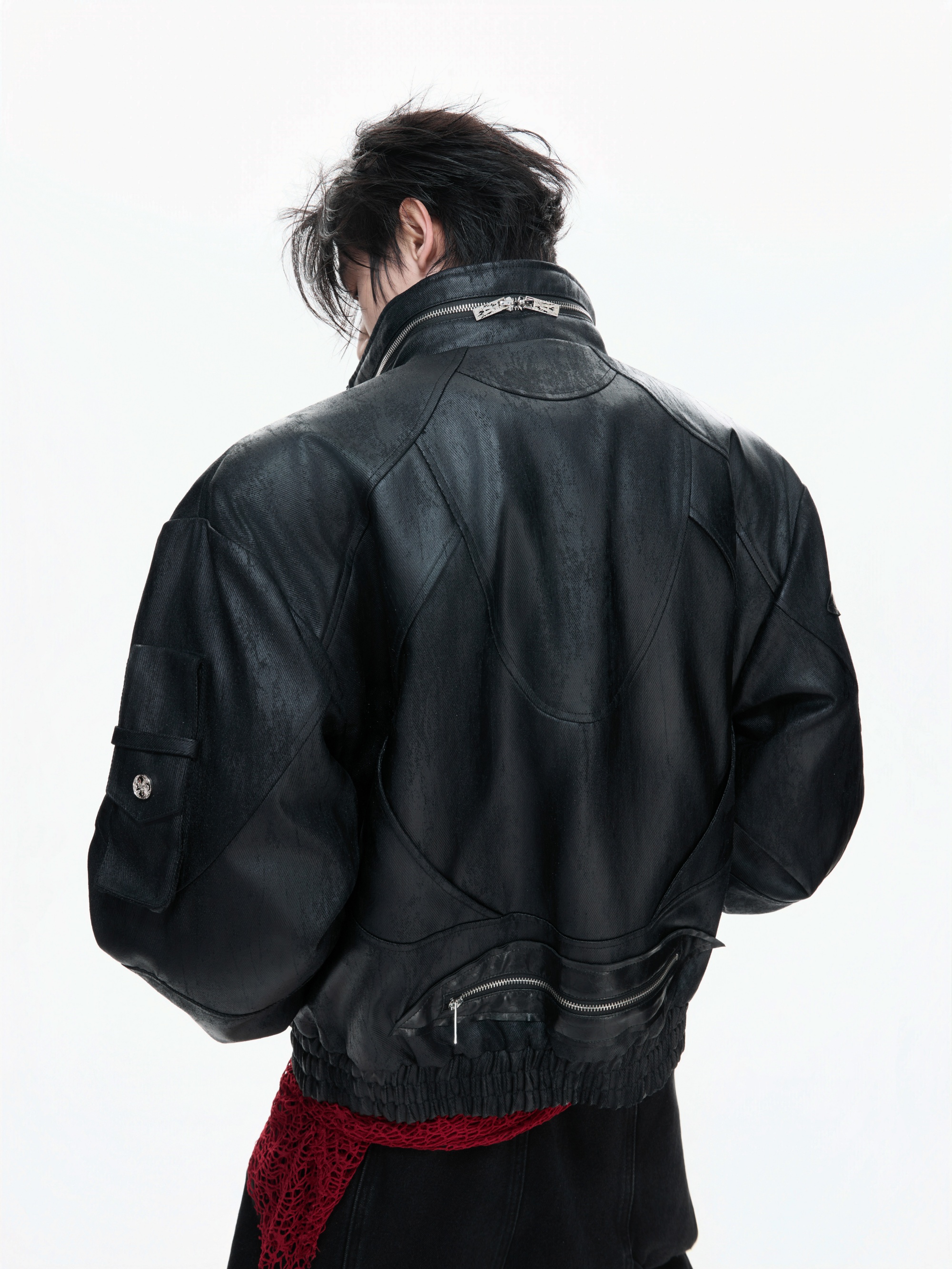 Distressed Original Waxed Stand-Collar Jacket
