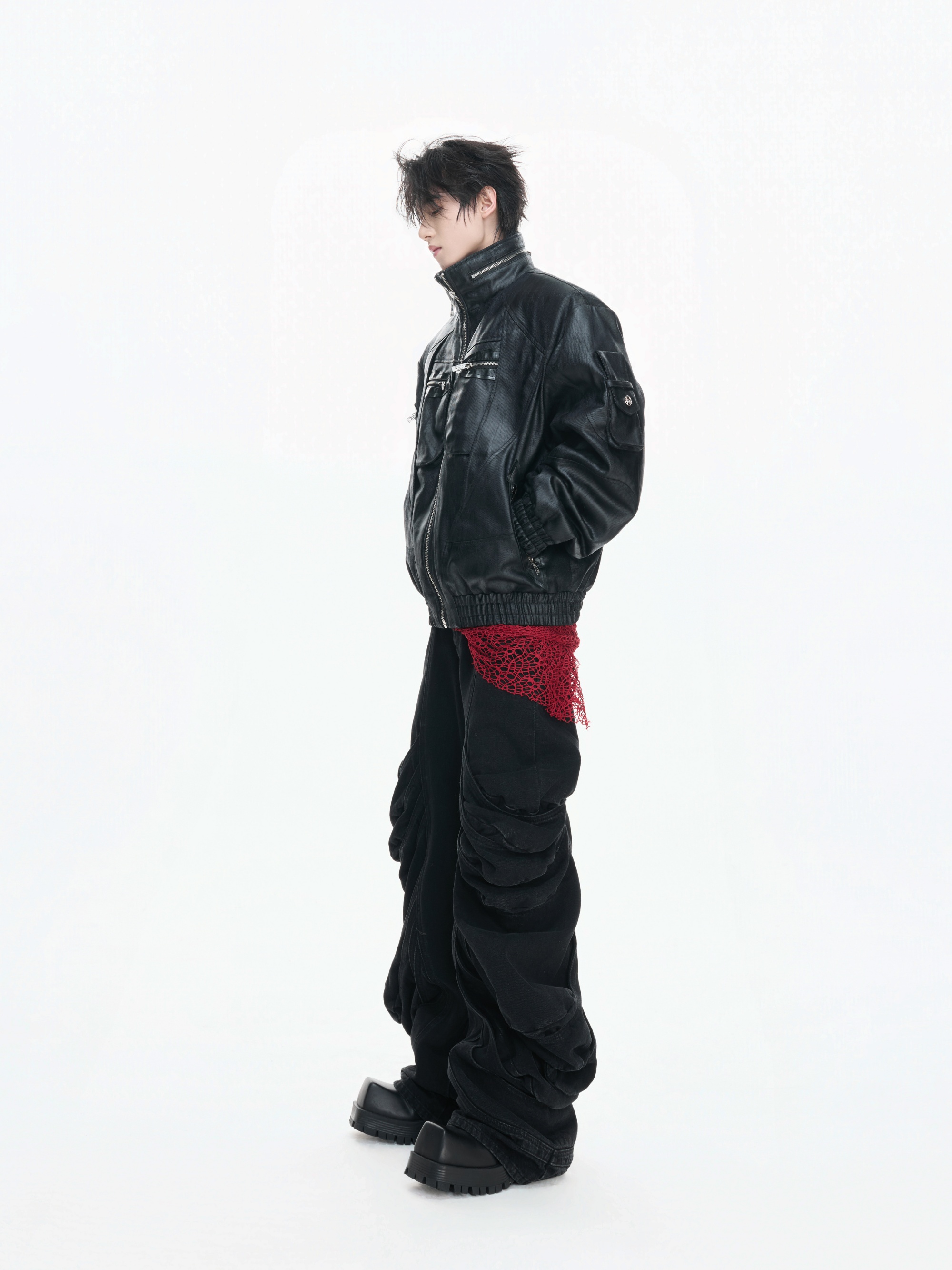 Distressed Original Waxed Stand-Collar Jacket