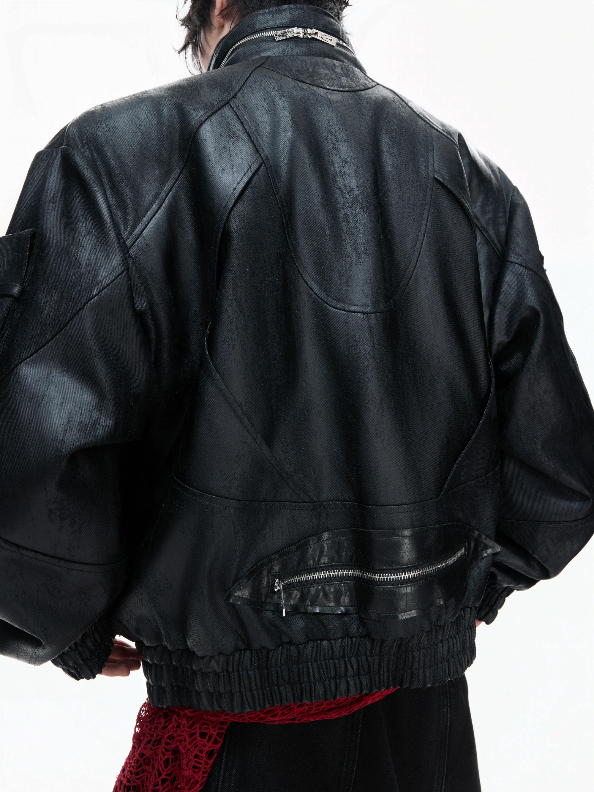 Distressed Original Waxed Stand-Collar Jacket