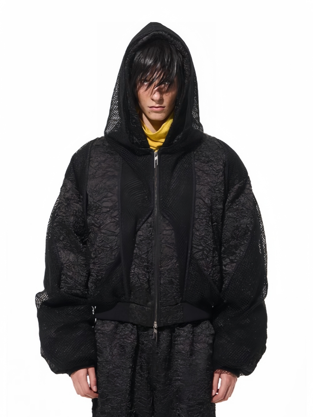 BLINDNOPLAN Double-layered hooded pilot jacket 