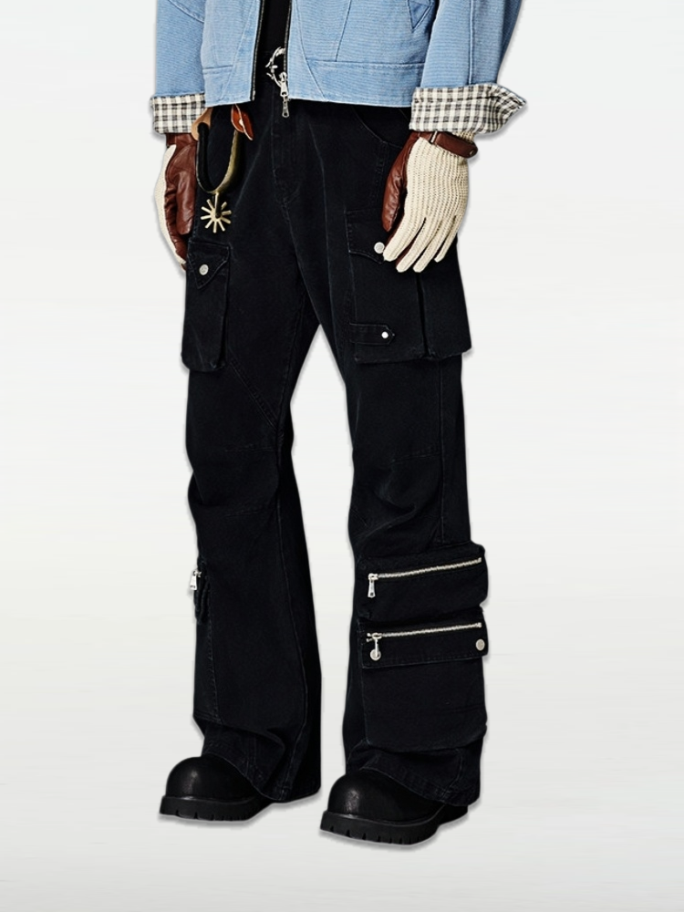 Crack Wash Shell Cargo Pants