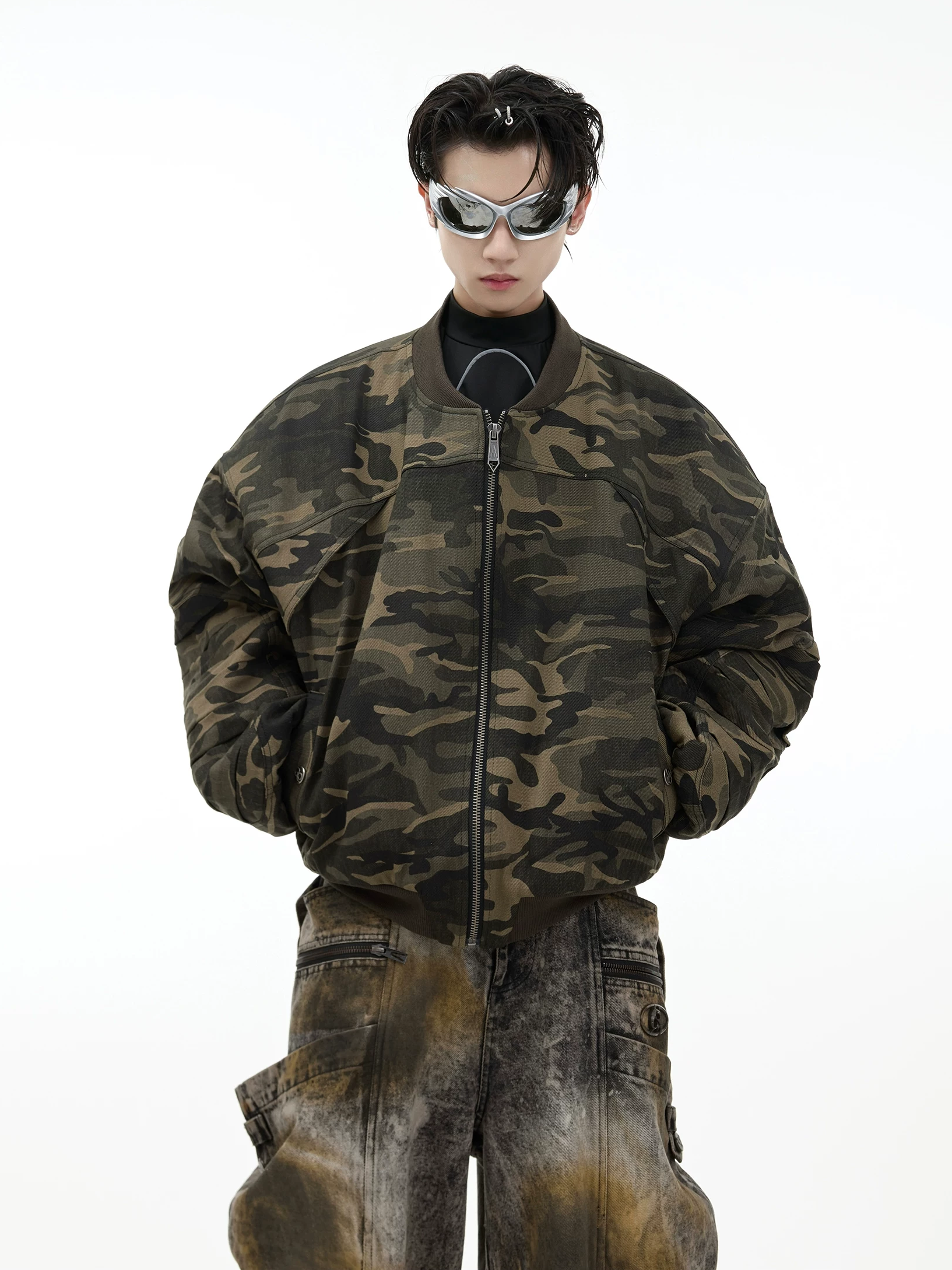 Hand-Painted Graffiti Oversized Pocket Jacket