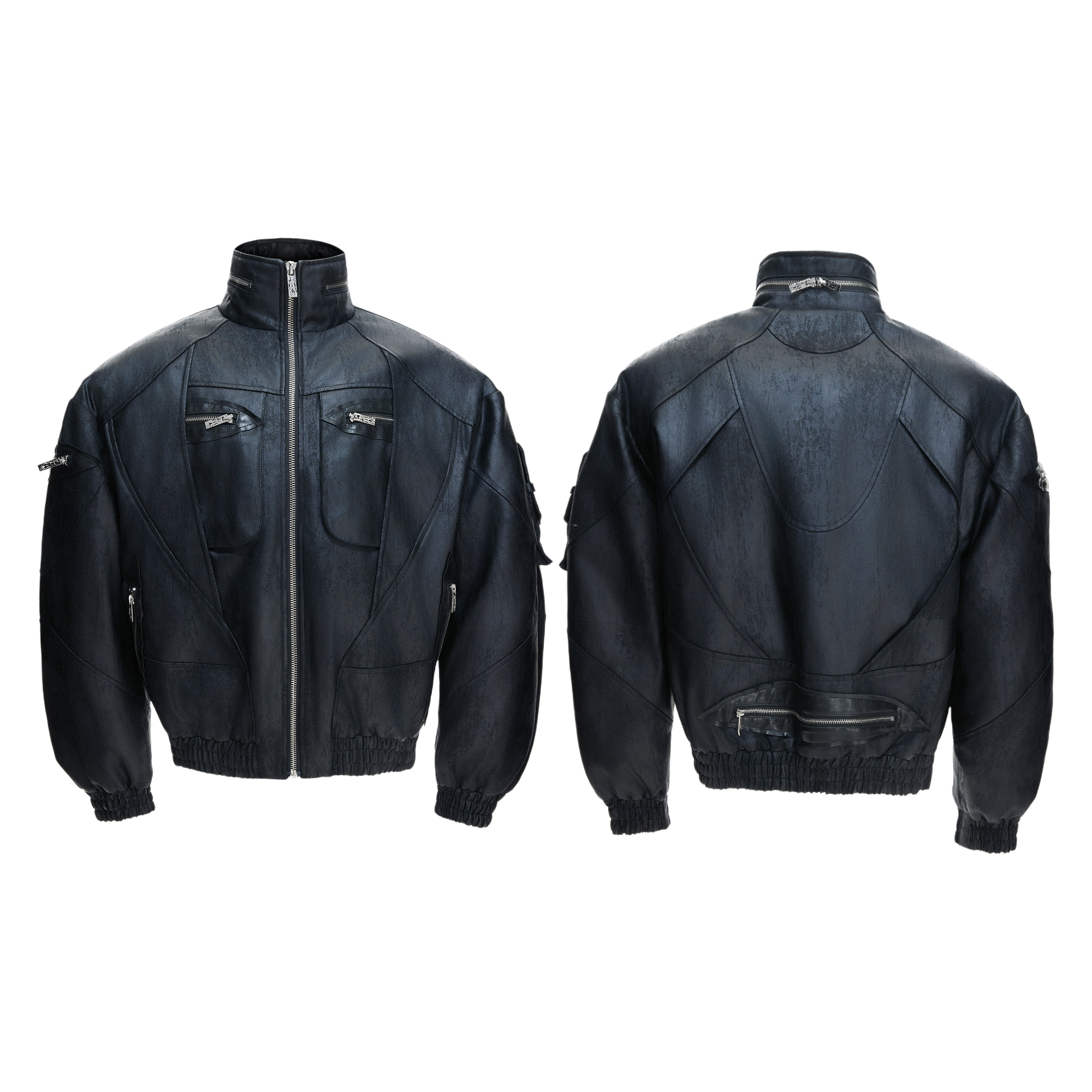 Distressed Original Waxed Stand-Collar Jacket