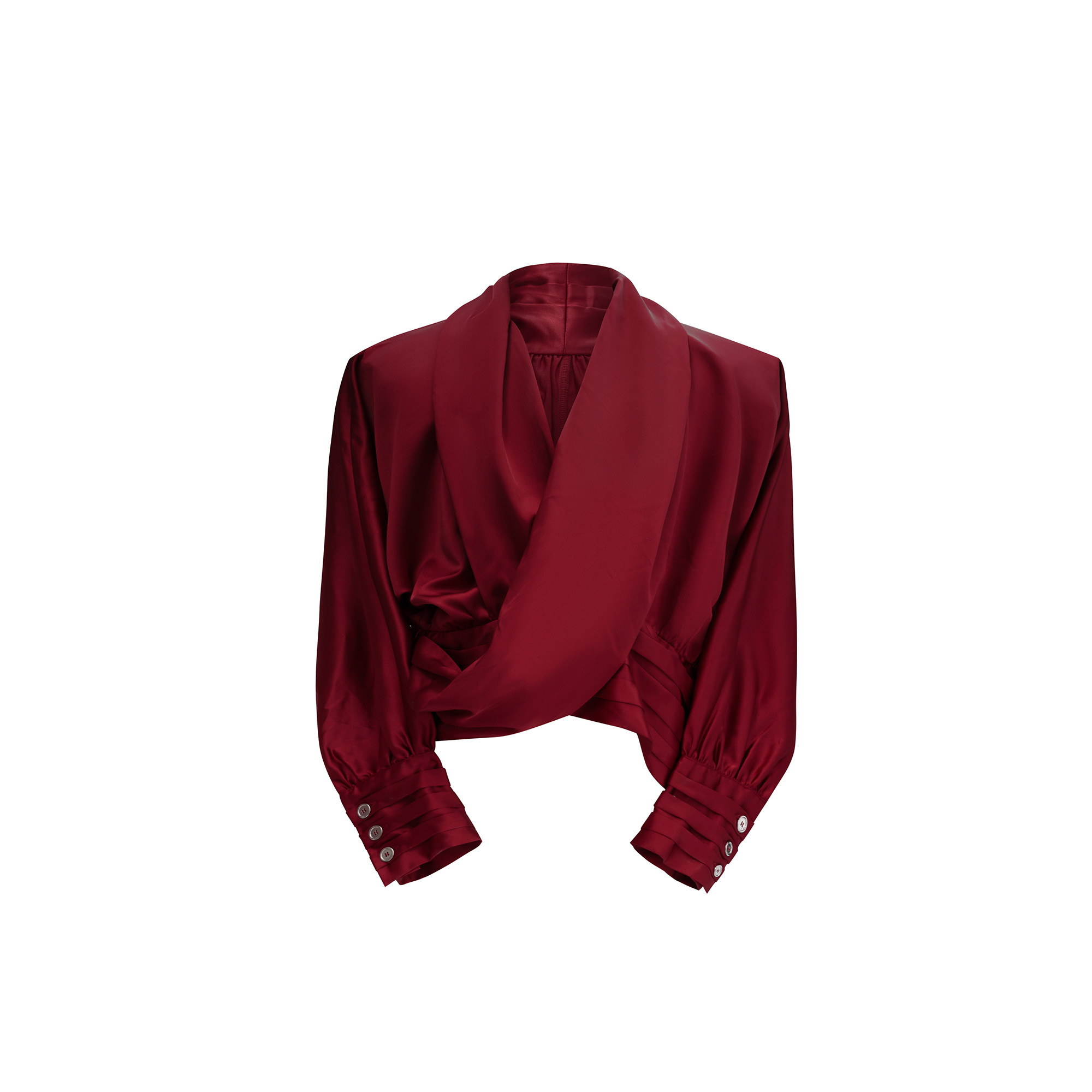 Deconstructed V-Neck Velvet Designer Shirt