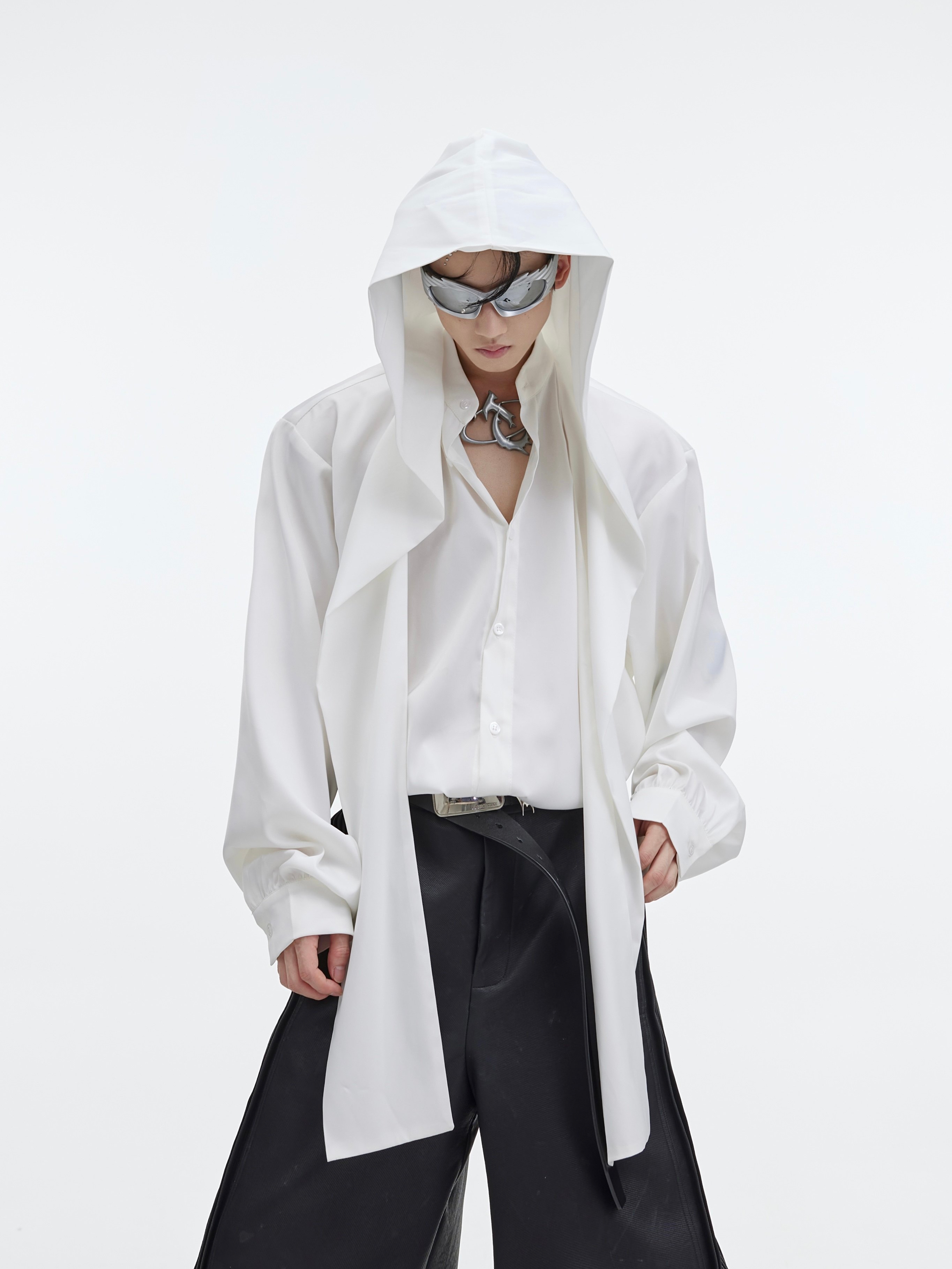 Silk-Touch Hooded Solid Shirt