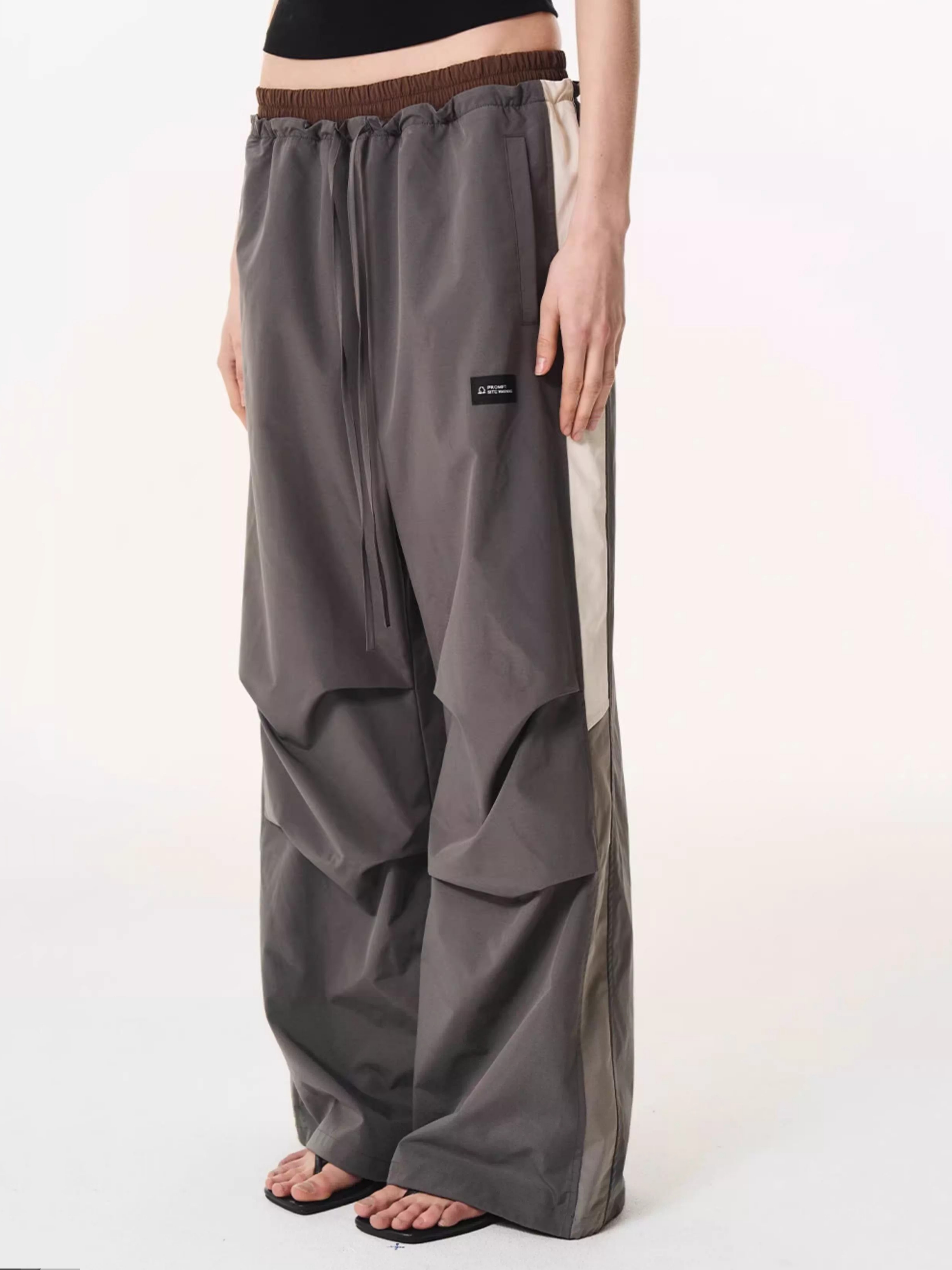 EXITMODE BY BLINDNOPLAN Retro Double-Waist Pleated Track Pants