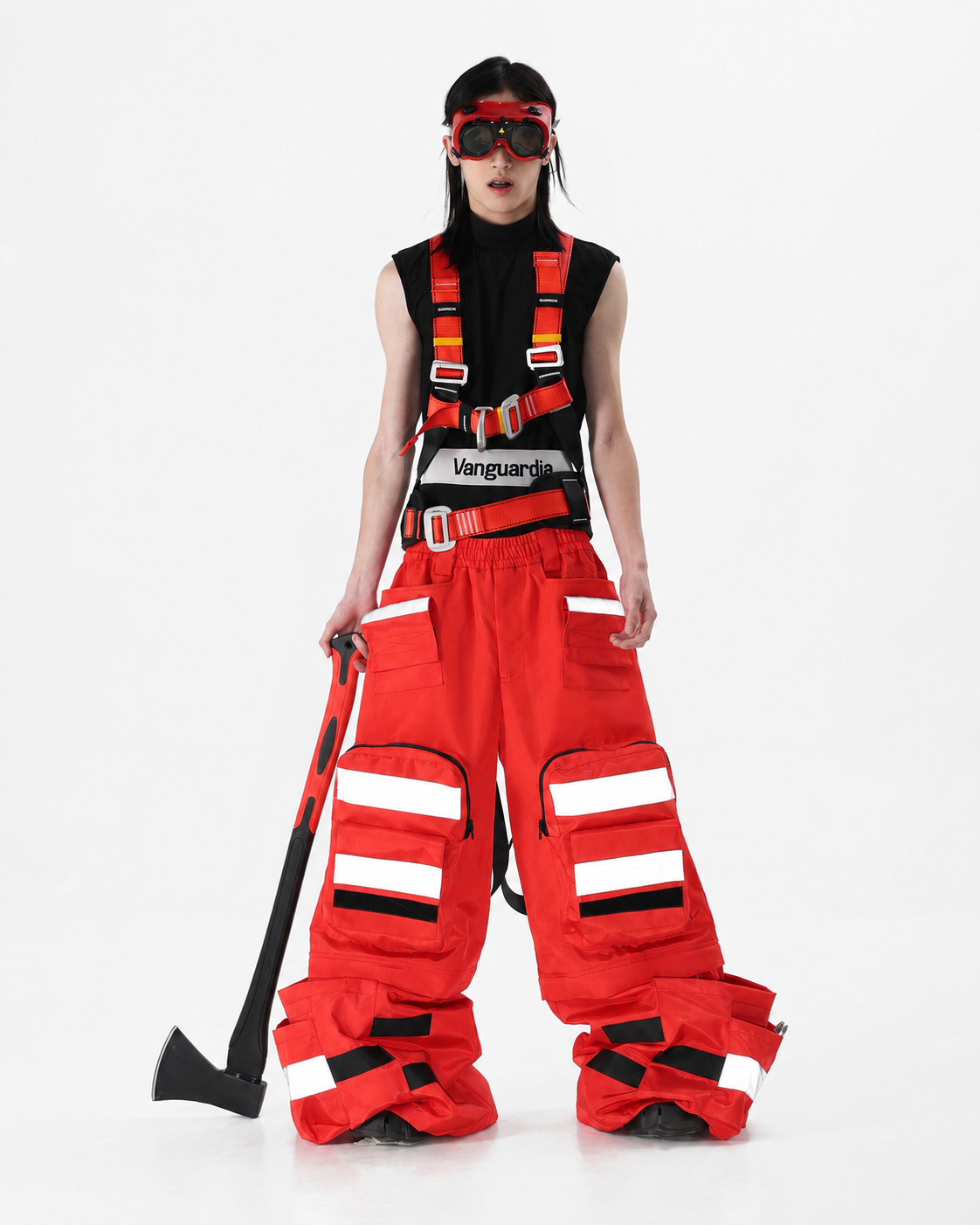 Reflective-Stripe Concept Cargo Pants
