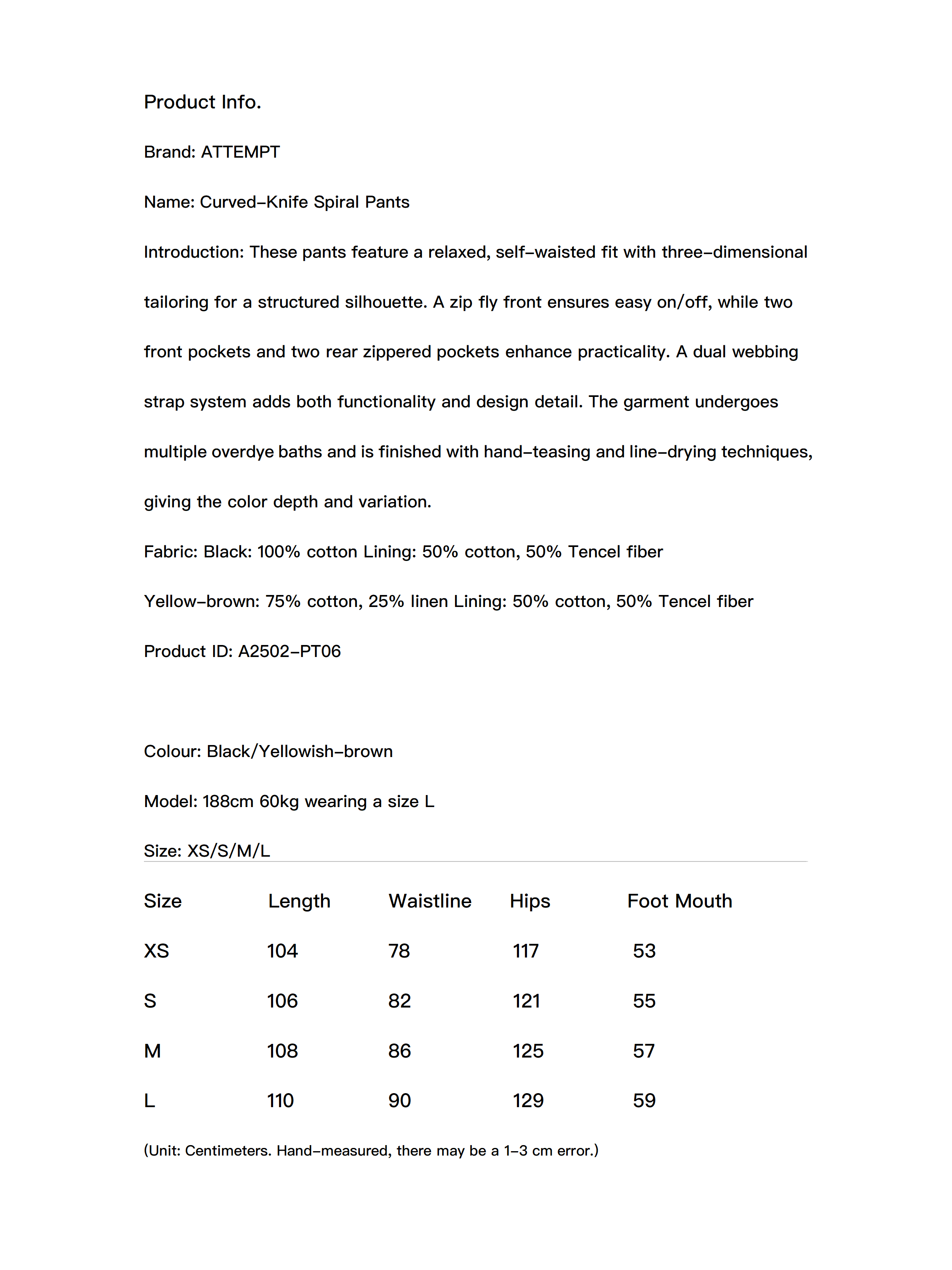 Curved-Knife Spiral Pants