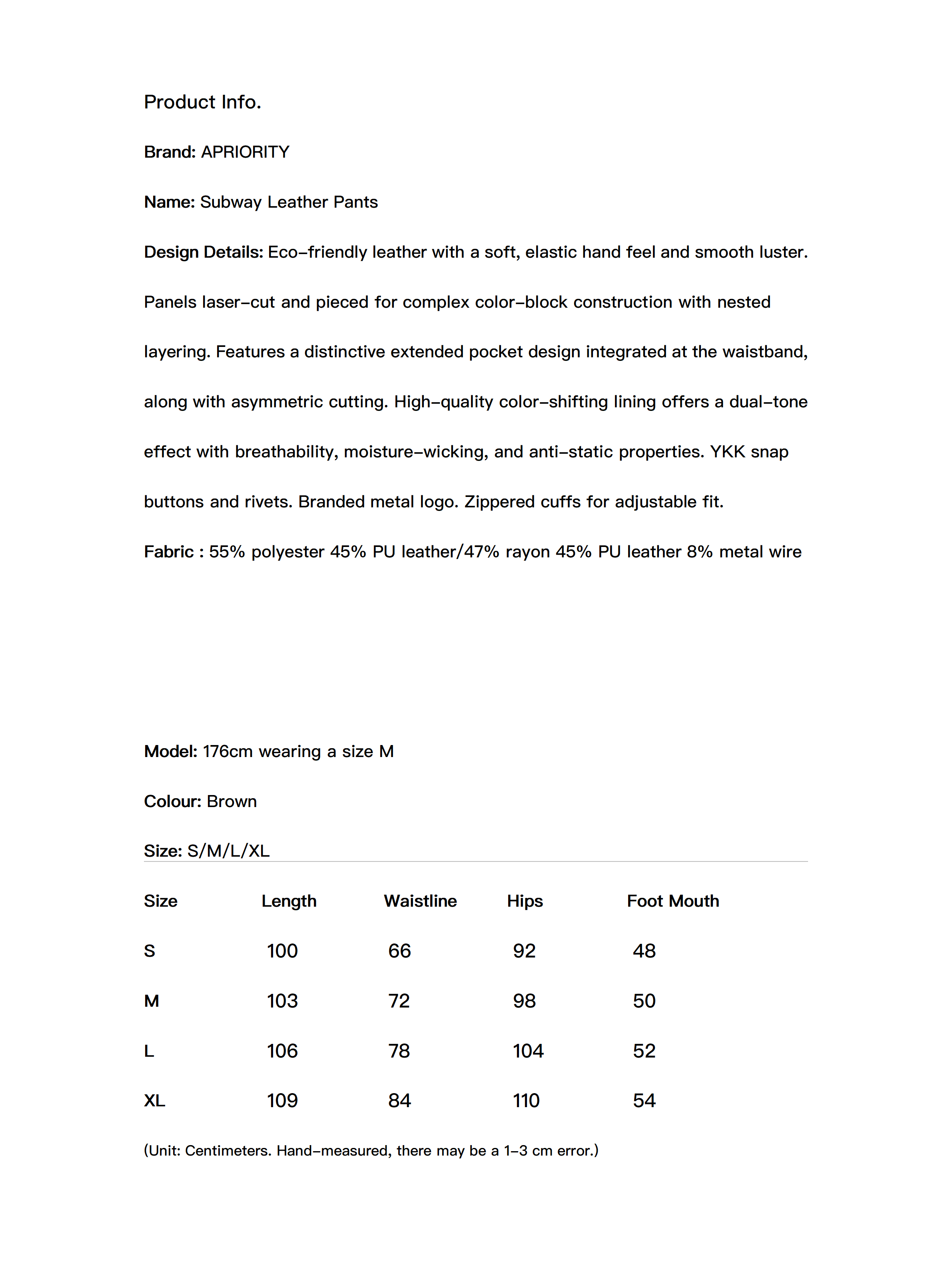 Subway Leather Pants