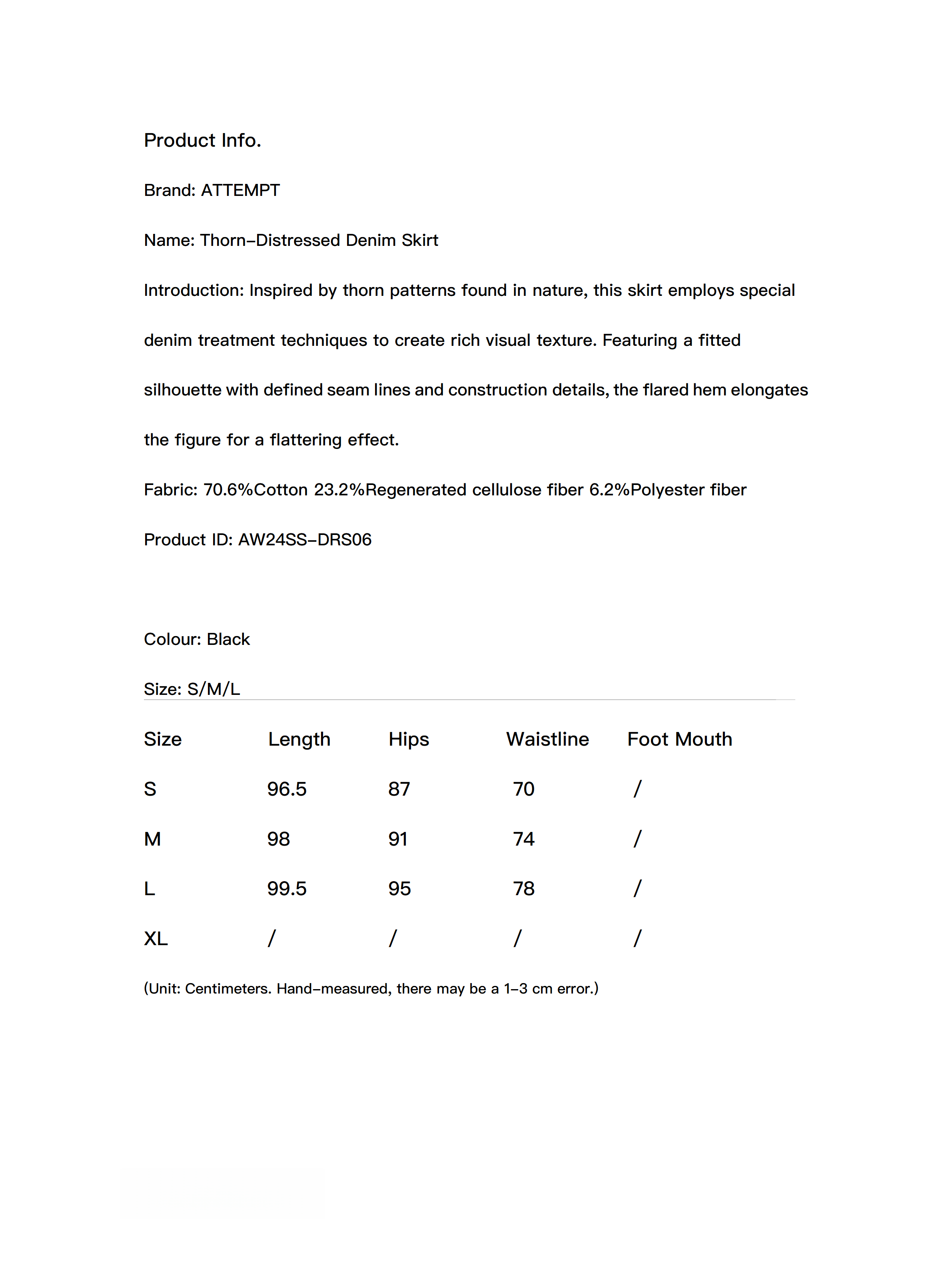 Thorn-Distressed Denim Skirt