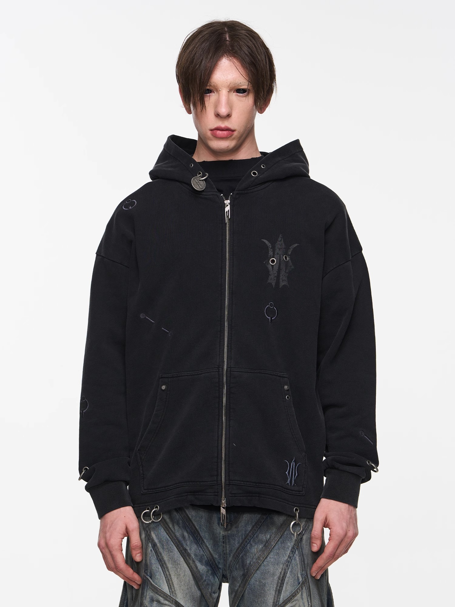 BLINDNOPLAN 24AW Heavy Metal Contrast Texture Hoodie Jacket