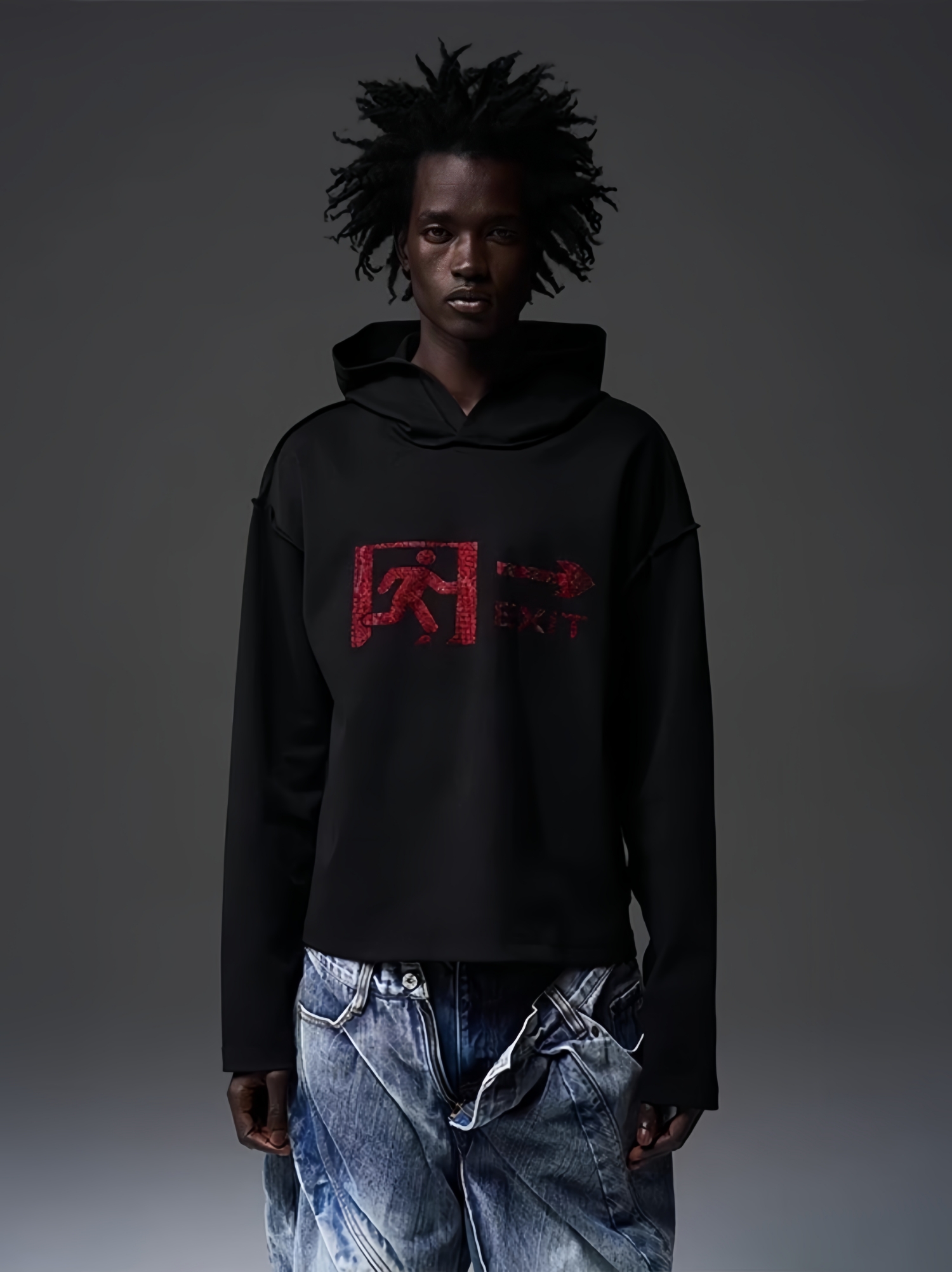 BLINDNOPLAN 24SS “EMERGENCY EXIT" Hooded T-shirt