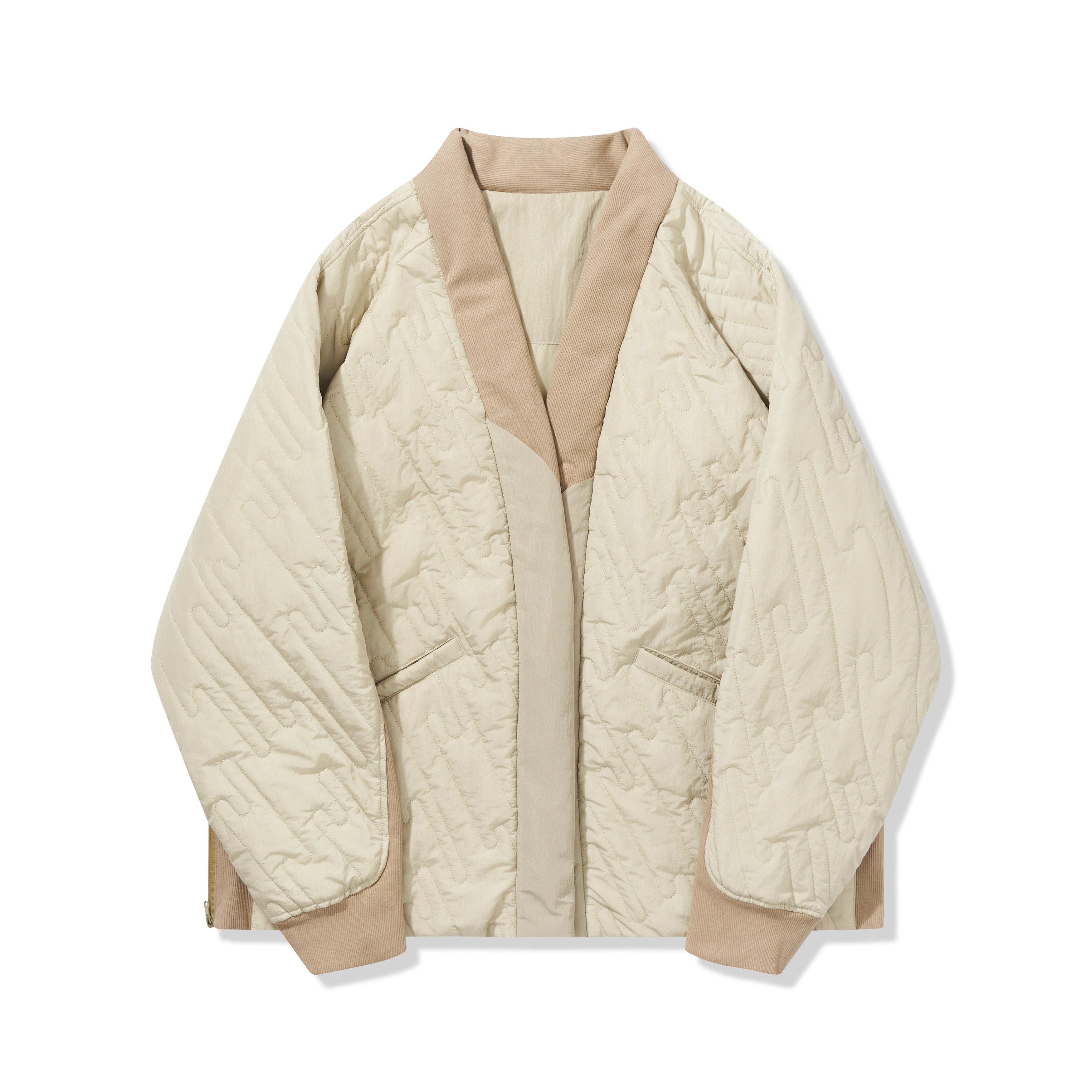 HALCYON 23AW Woven and Stitched Twill Patchwork New Shearling Robe