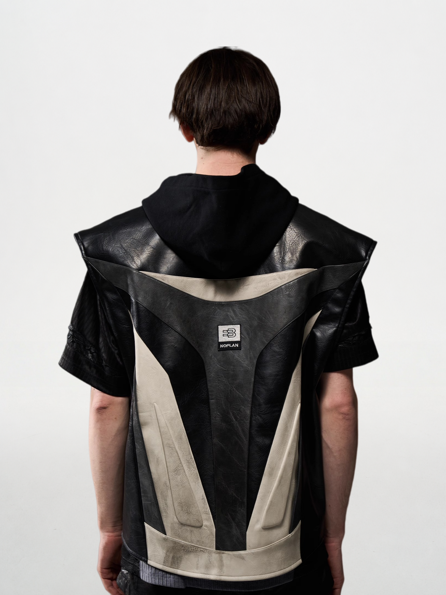 Heavy-Duty Colorblock Distressed Biker Vest