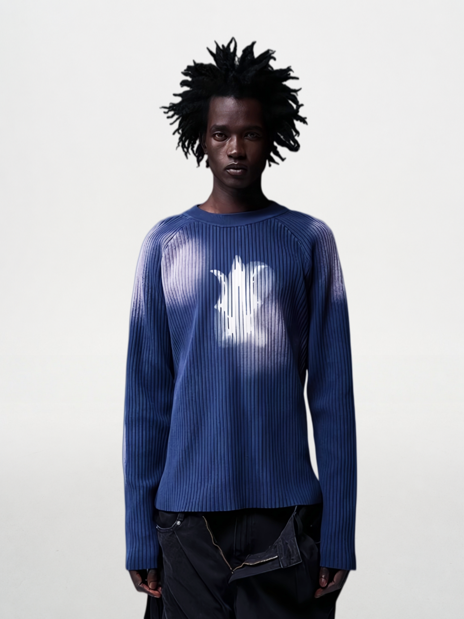 Gradient Wash Fantasy Printed Knit Sweater