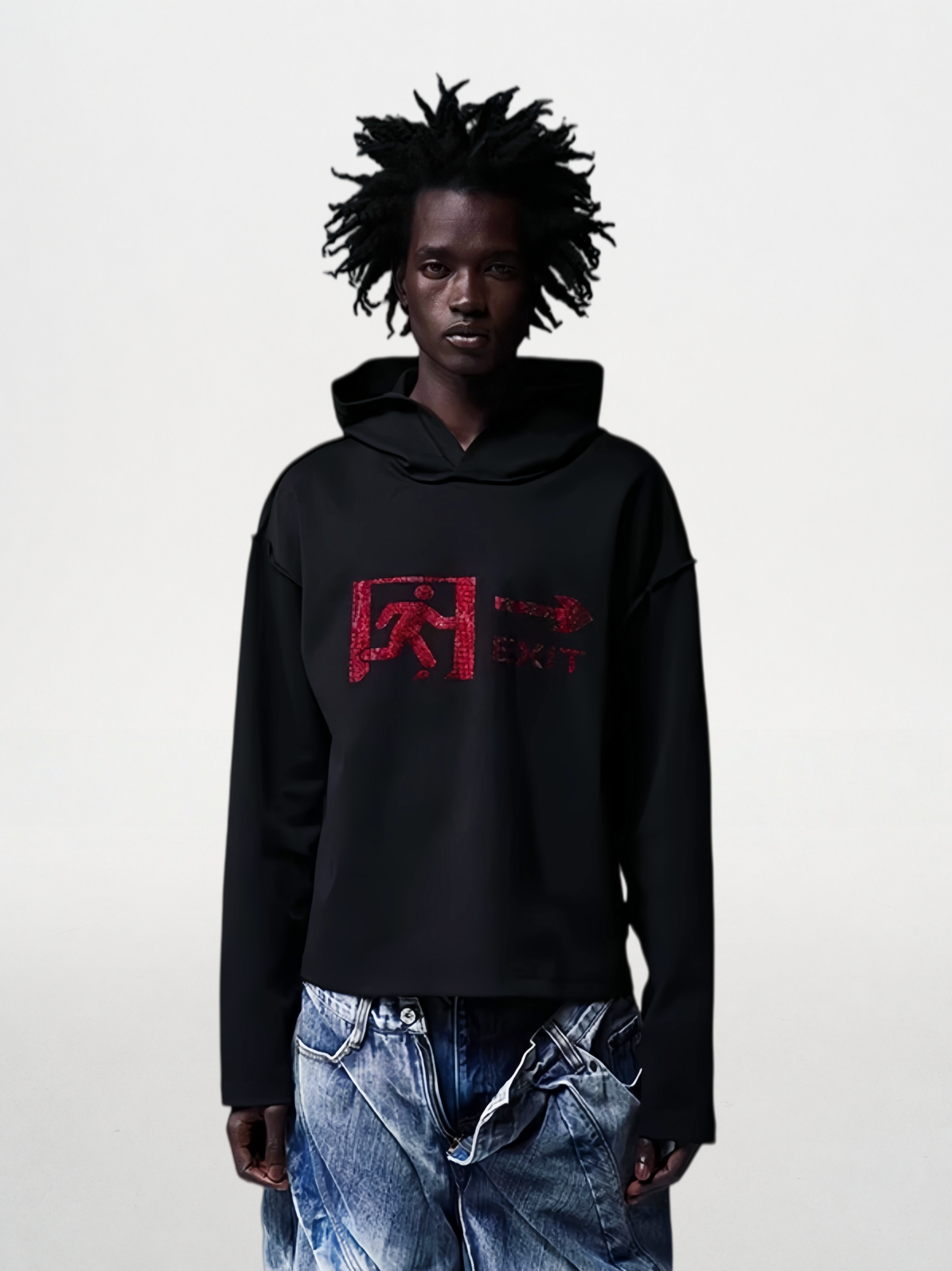 “EMERGENCY EXIT" Hooded T-shirt