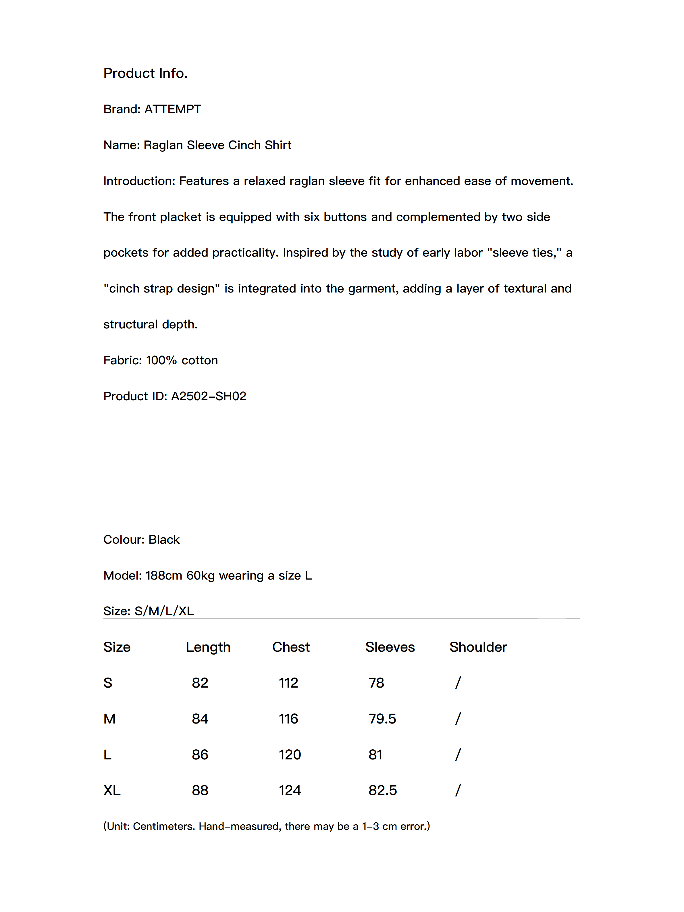 Raglan Sleeve Cinch Shirt