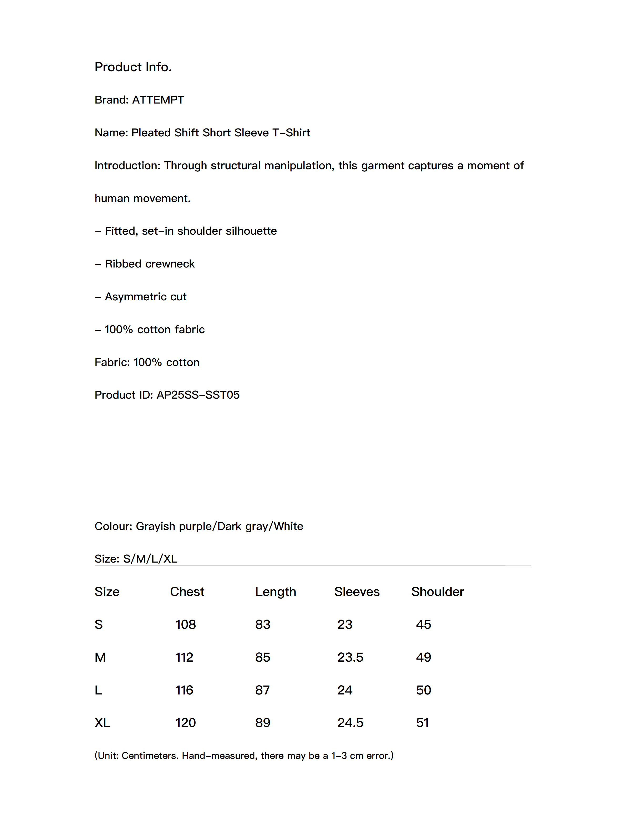 Pleated Shift Short Sleeve T-Shirt