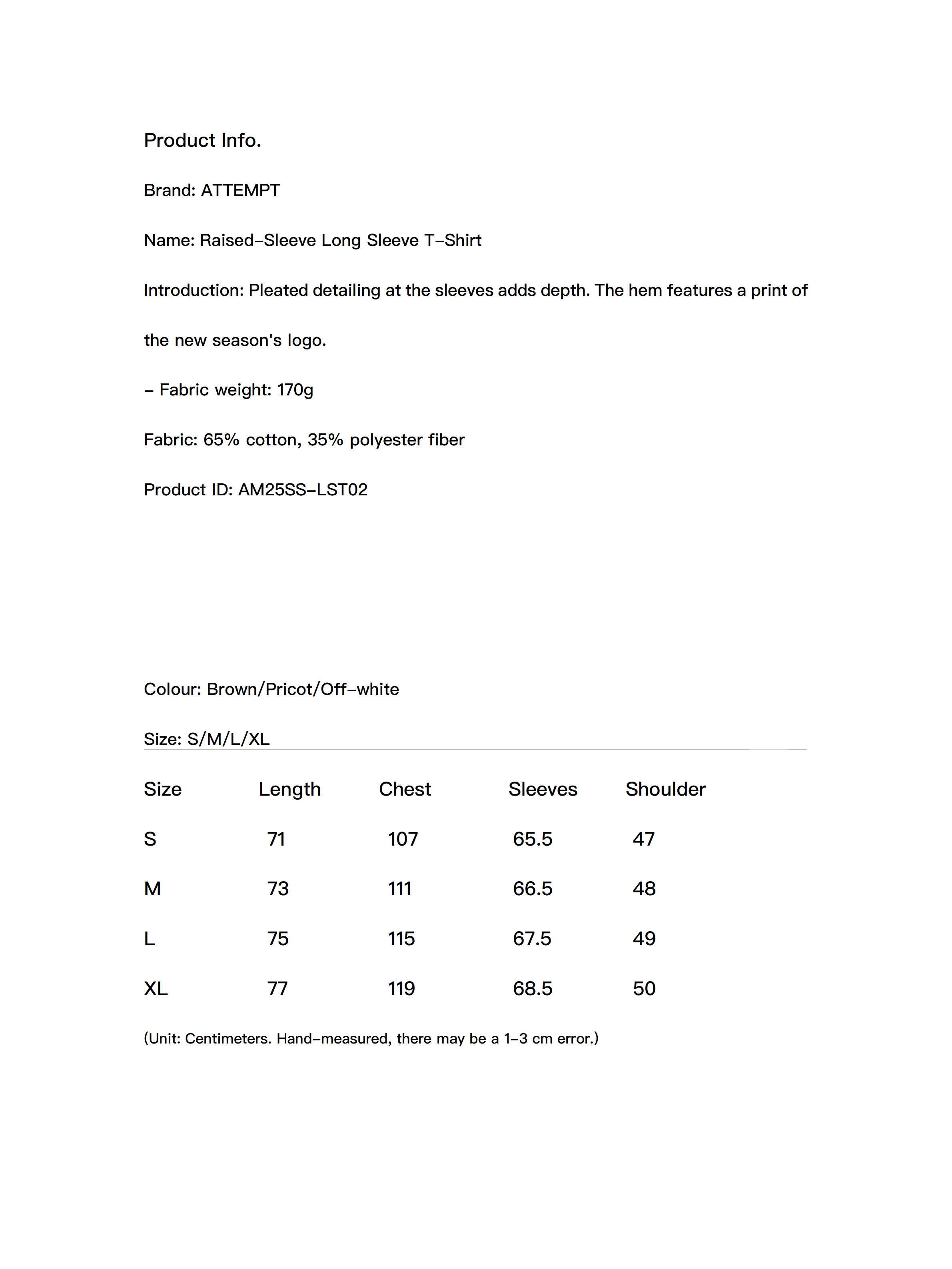 Raised-Sleeve Long Sleeve T-Shirt