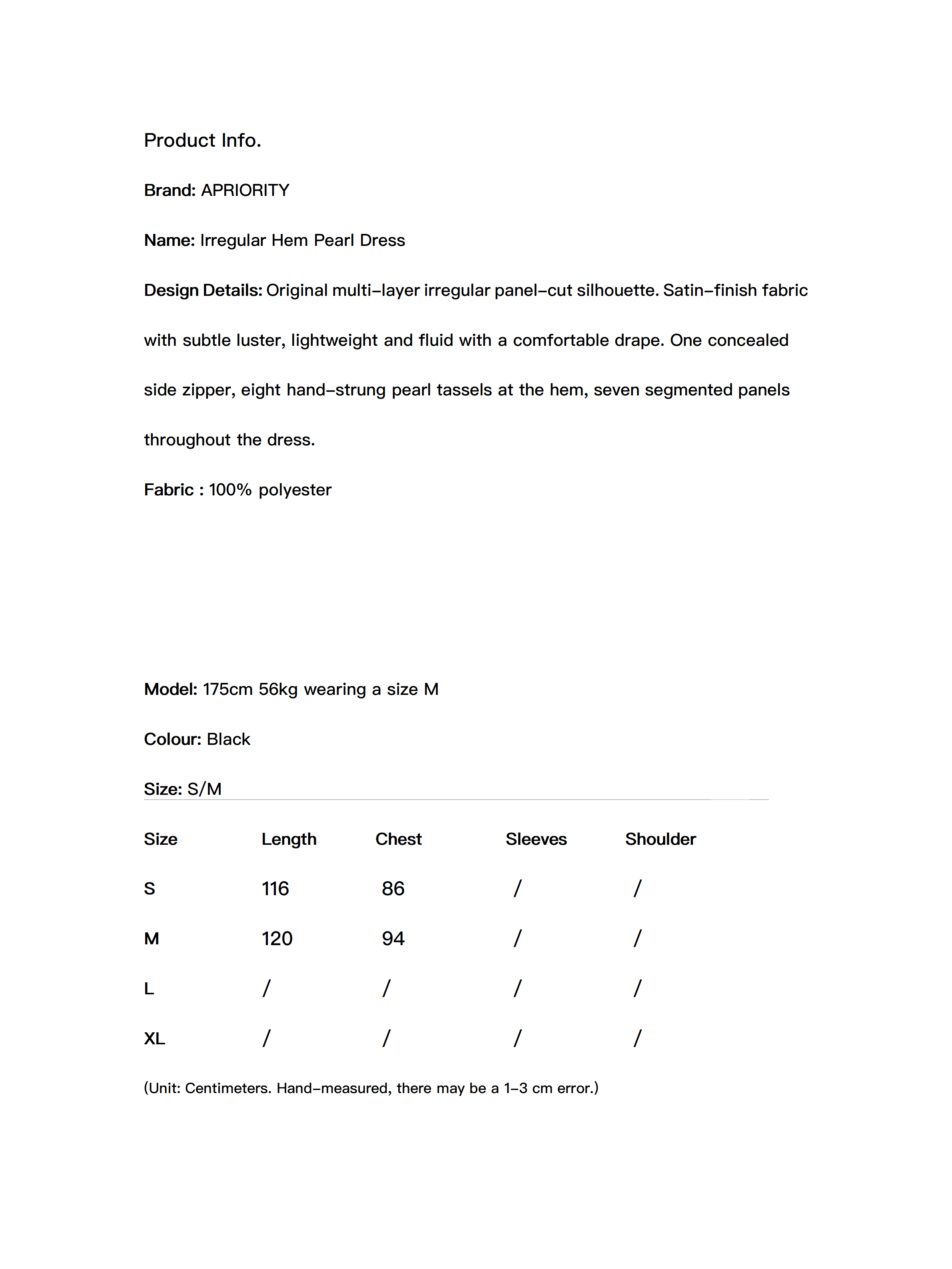 Irregular Hem Pearl Dress