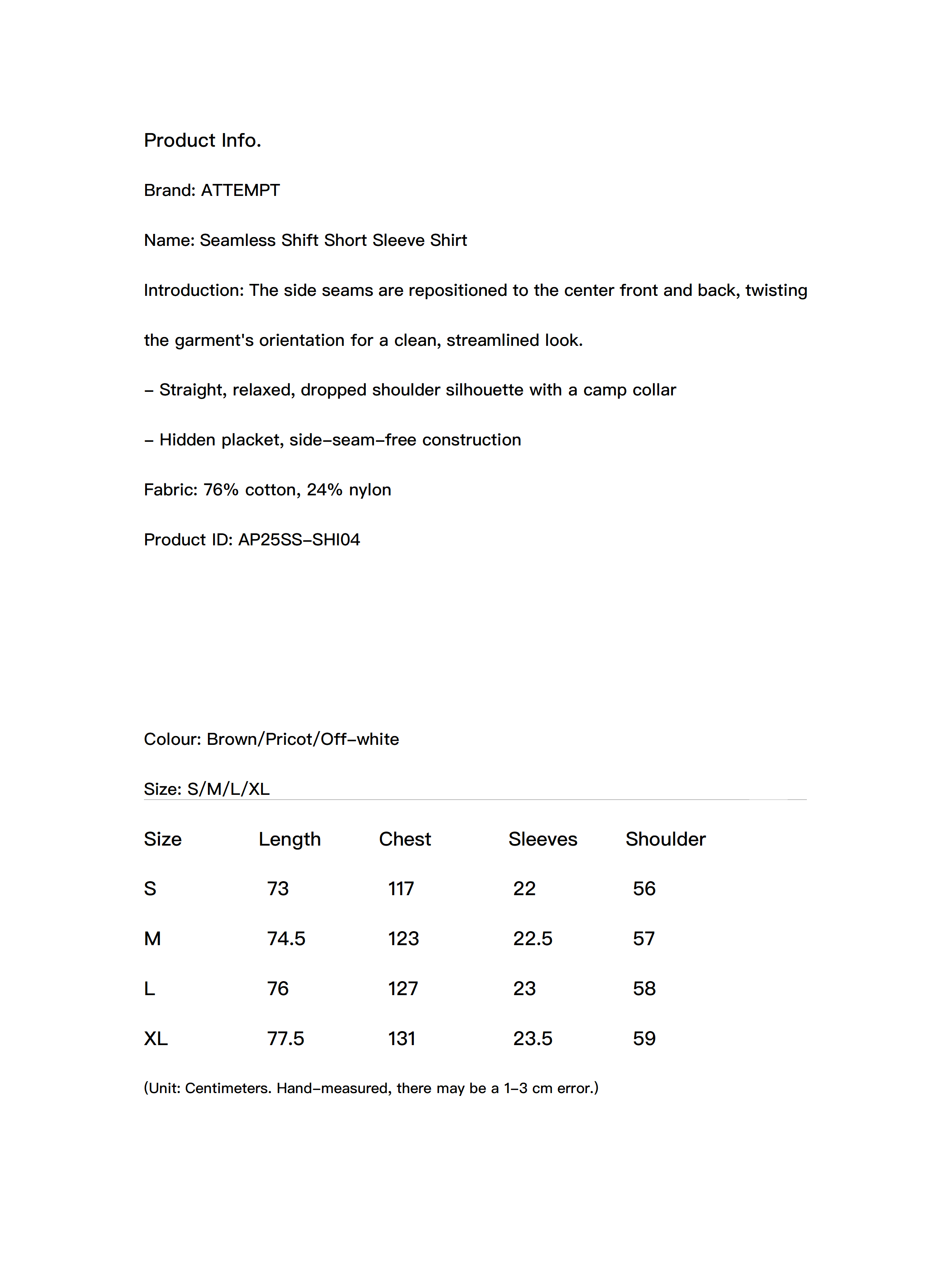 Seamless Shift Short Sleeve Shirt