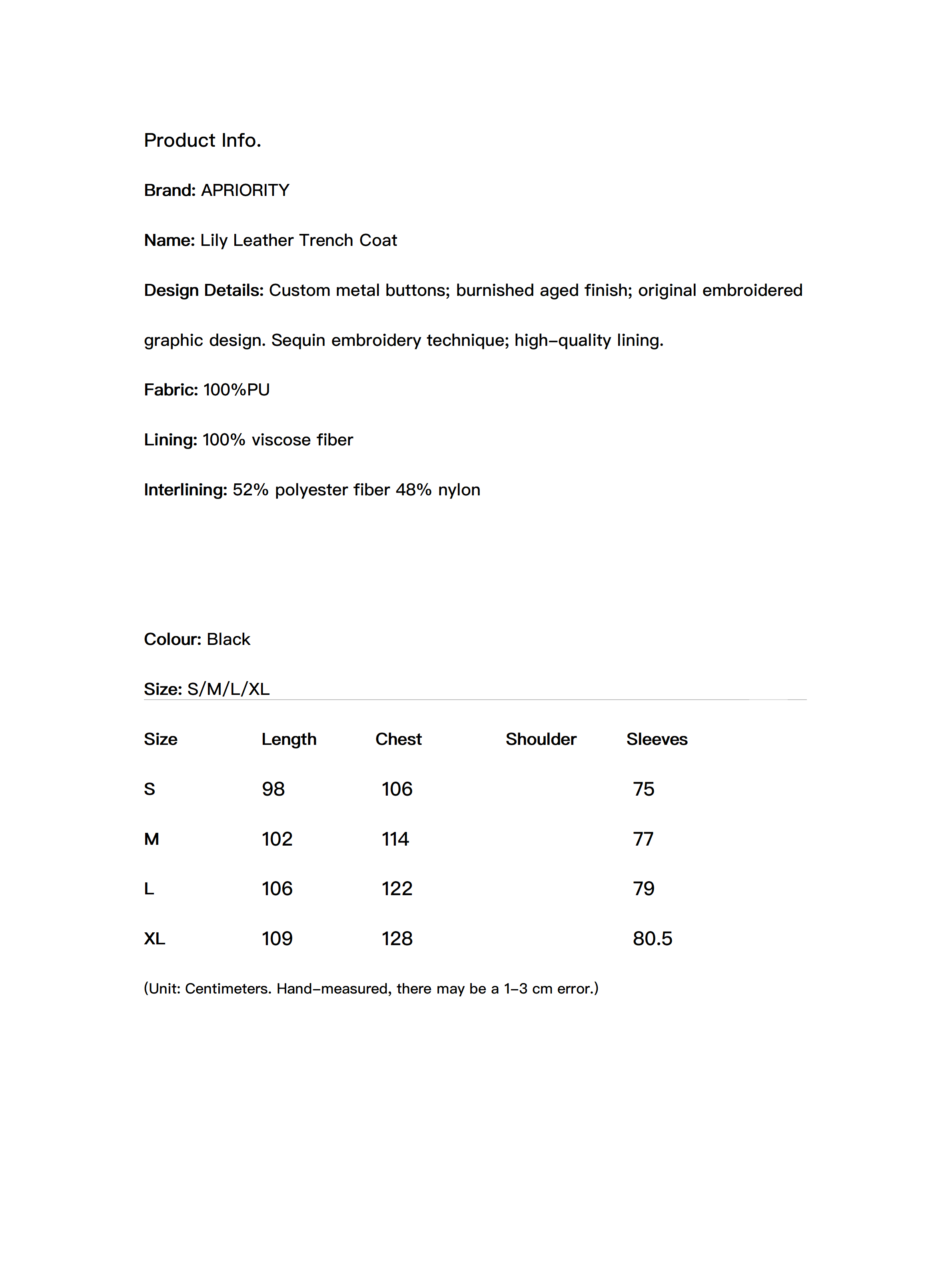 Lily Leather Trench Coat