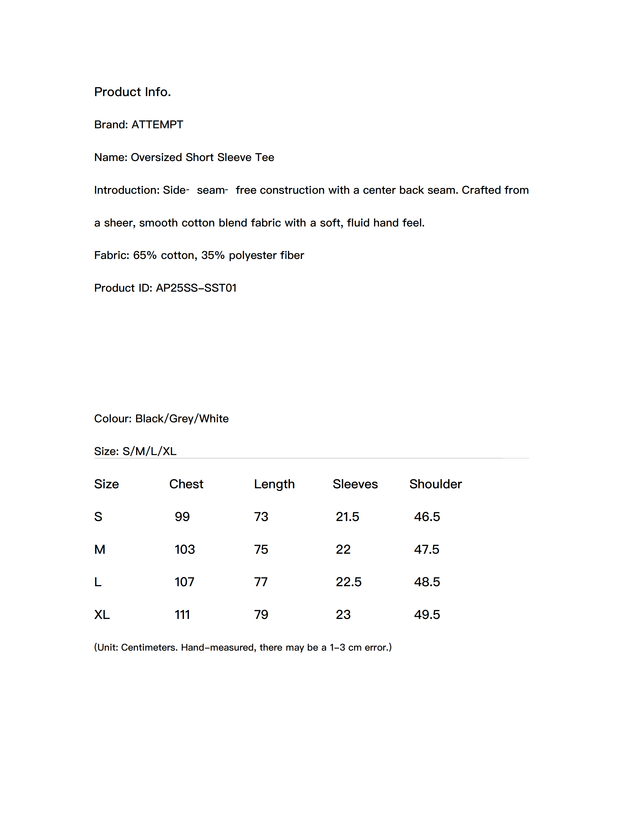 Oversized Short Sleeve Tee