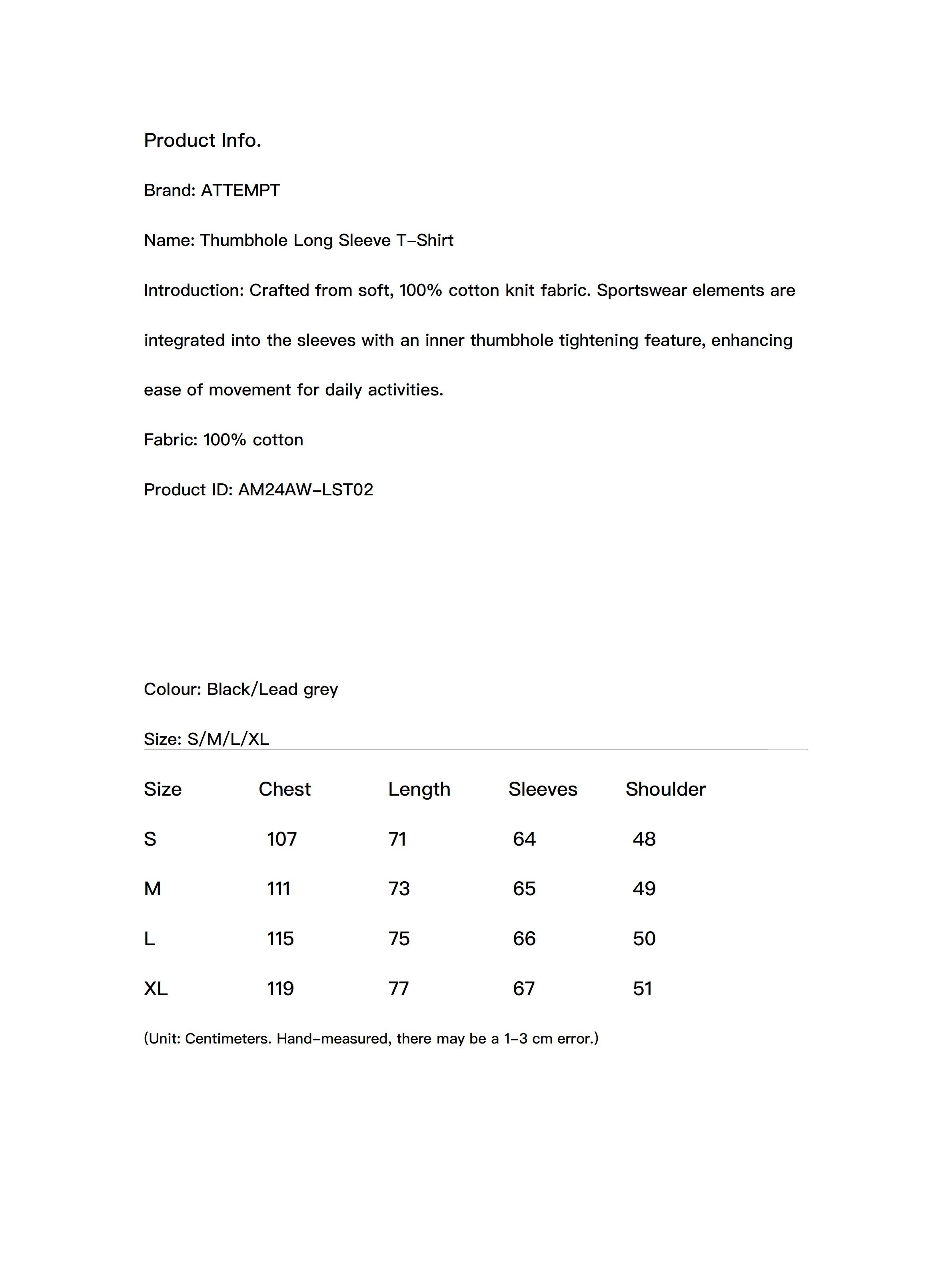 Thumbhole Long Sleeve T-Shirt