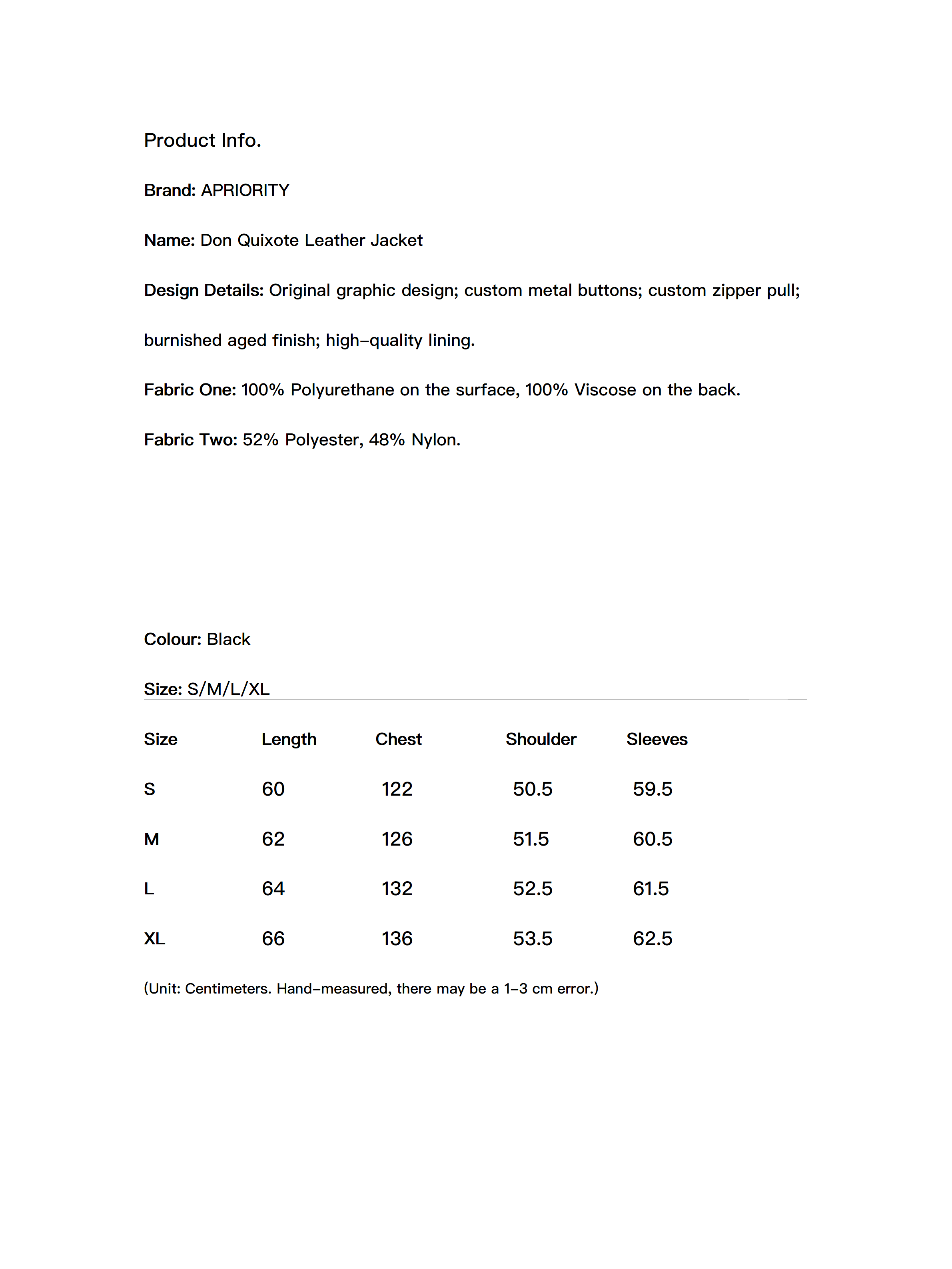 Don Quixote Leather Jacket