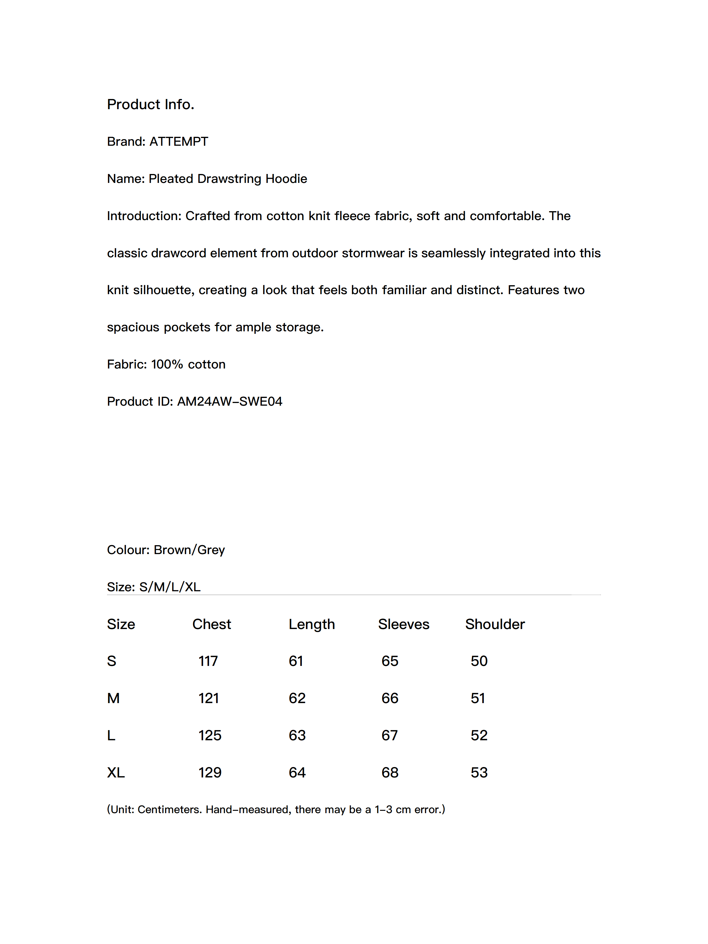 Pleated Drawstring Hoodie