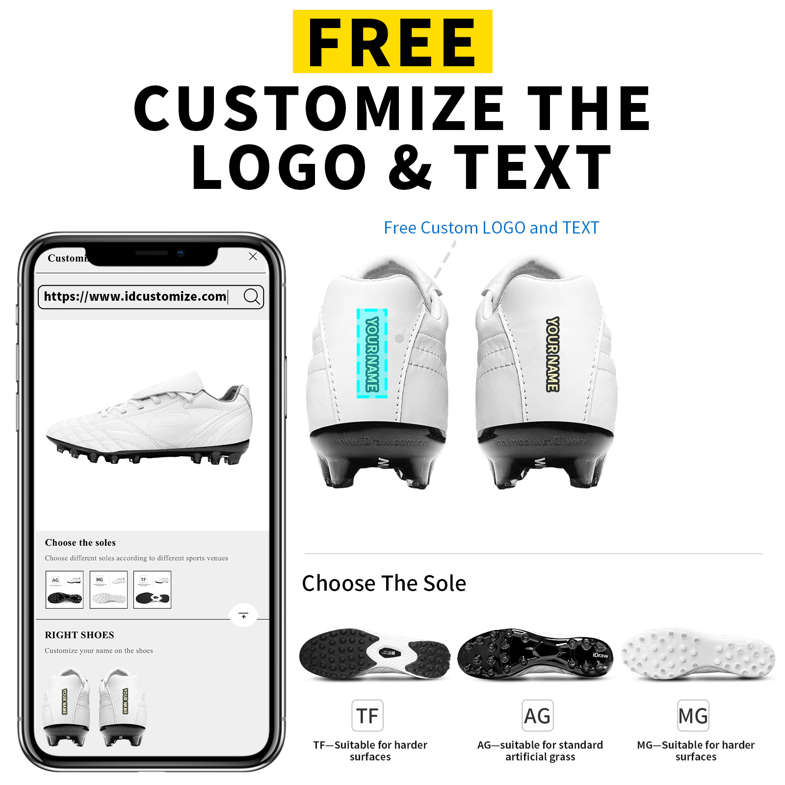 Personalized Football Boots for Mens Soccer Trainer Customizable