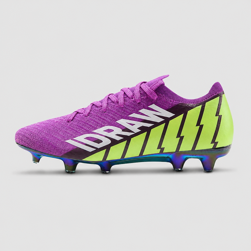 iDraw Swordsman 16 Max FG Custom-Fit Football Boots for Wide Feet - Retro Purple