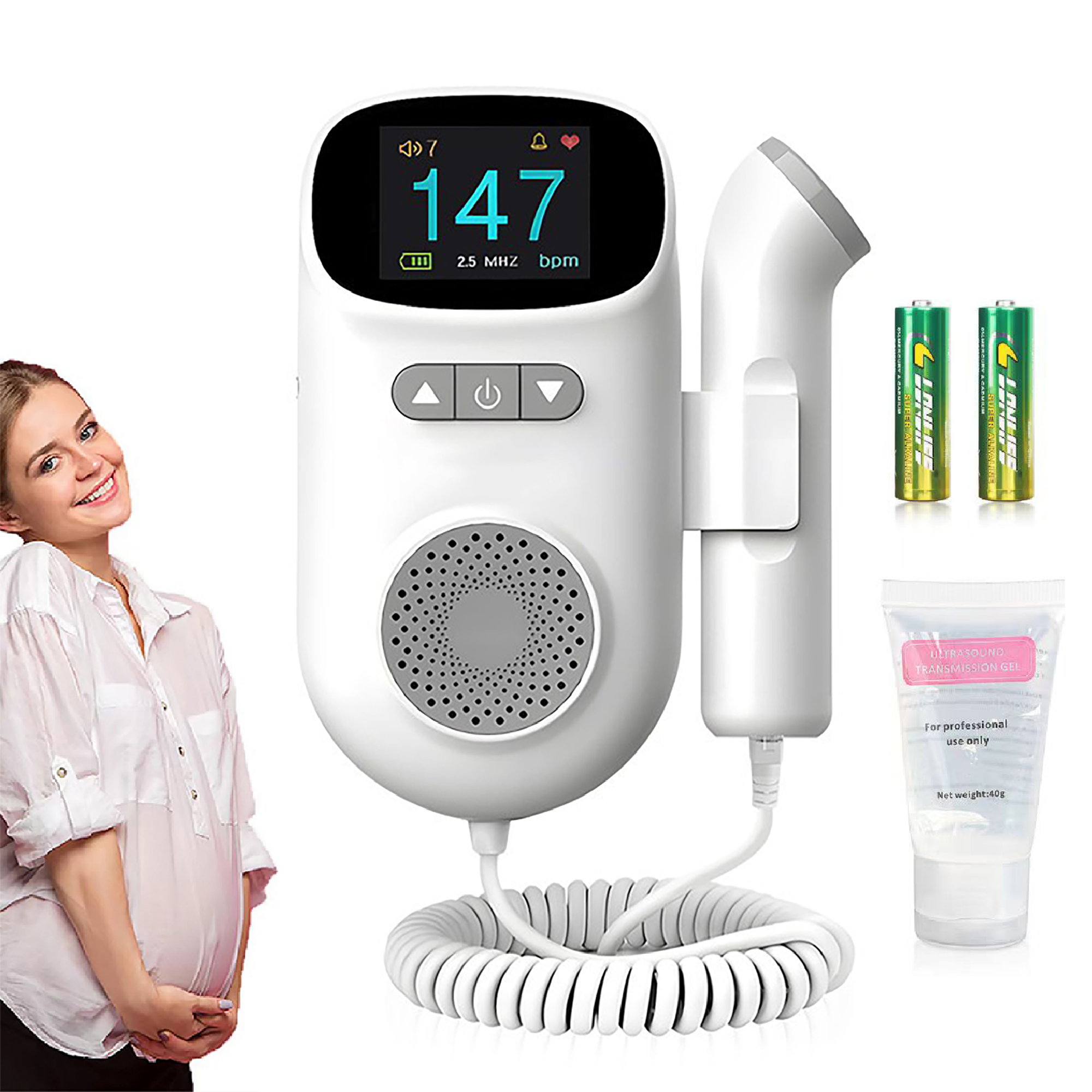 Baby Monitor Heartbeat Pregnancy Accessories Pocket Portable Doppler Fetal Heart Rate Monitor Easy to Use-o1