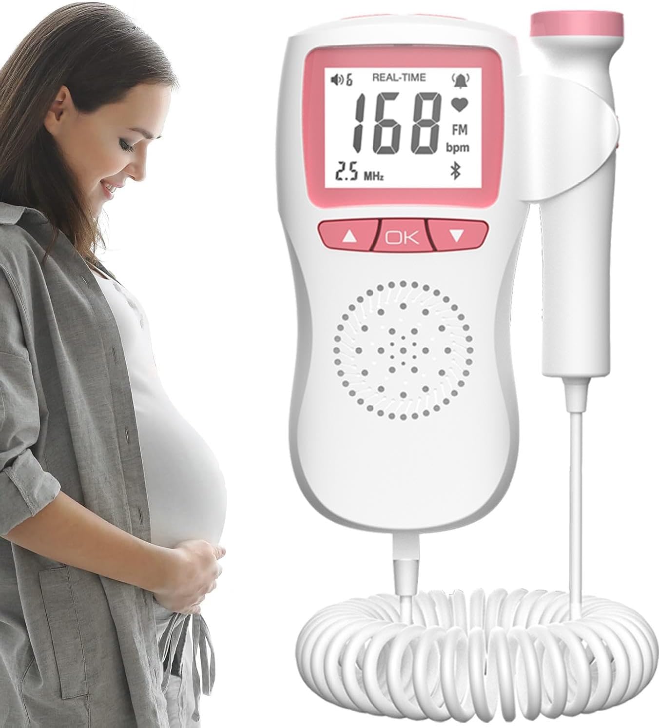 Fetal Heartbeat Doppler Belt Baby Fetal Heartbeat Monitor Bandage for Pregnancy Women Easy to use Bags A2