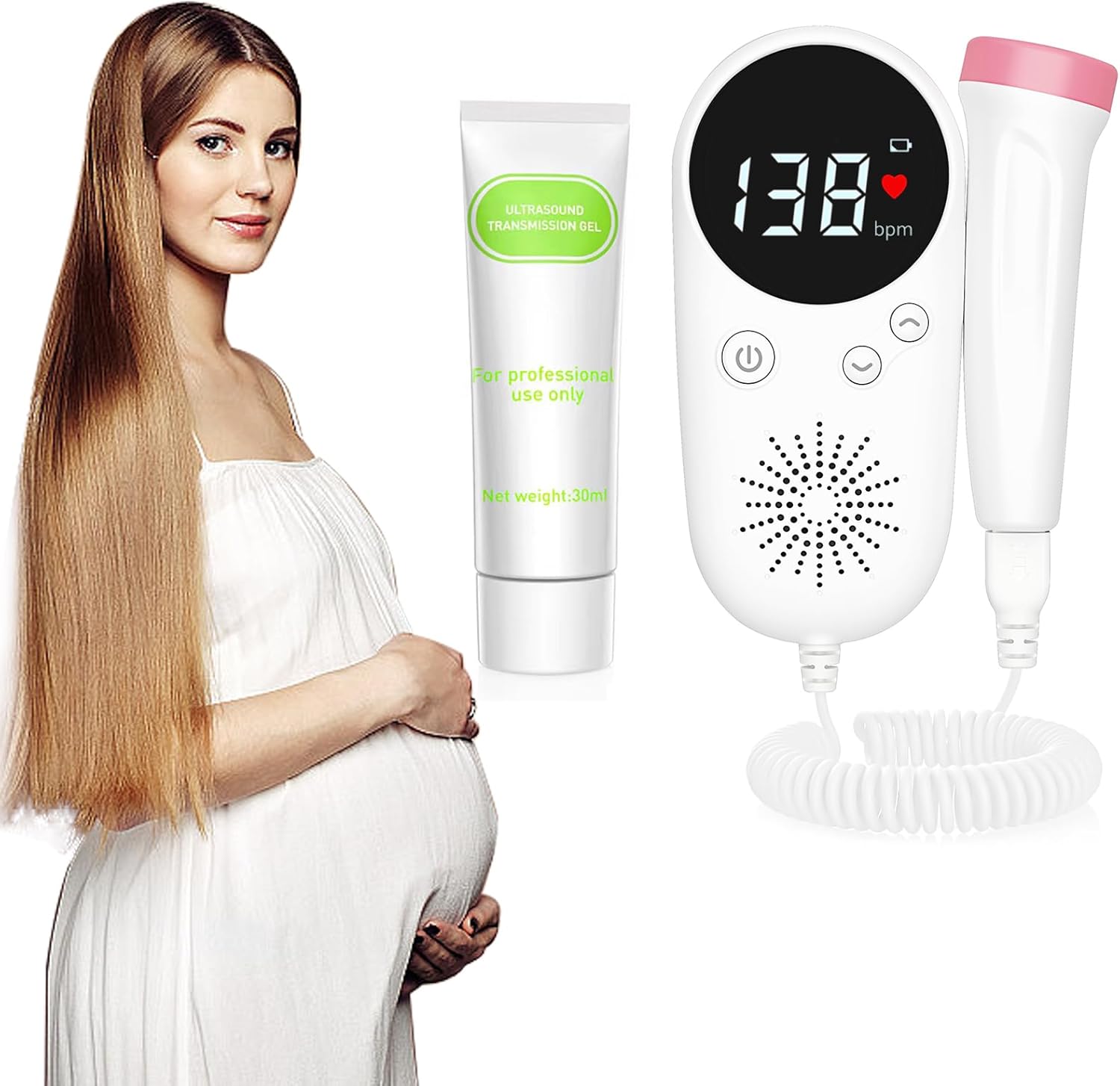 Doppler Fetal Heartbeat Monitor Belt Baby Heartbeat Monitor Bandage for Pregnancy Women Easy to Use PDHW-K01