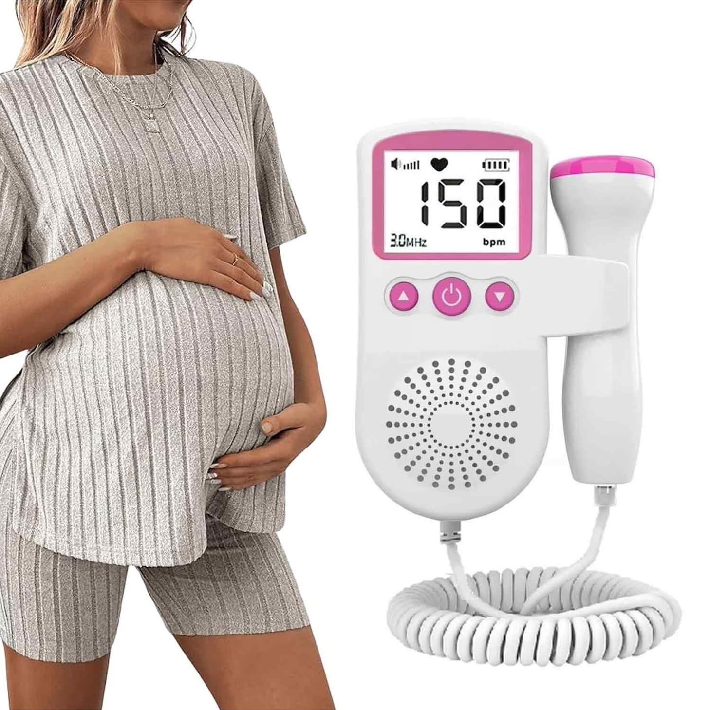 Generic Baby Monitor Fetal Doppler Detector Pregnancy Heartbeat Easy Use Accessories