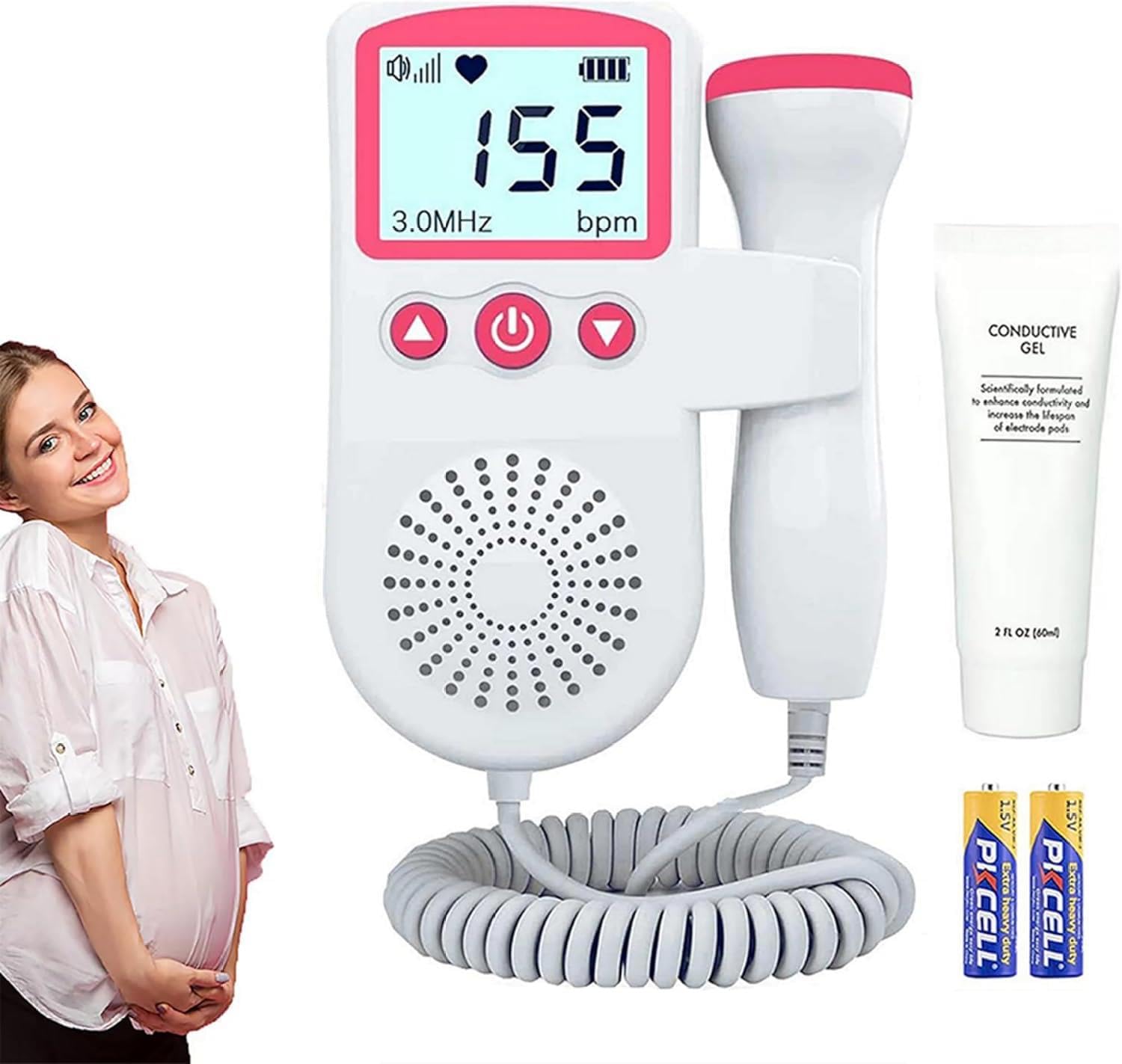 Fetal Heartbeat Doppler Belt Baby Fetal Heartbeat Monitor Bandage for Pregnancy Women Easy to use