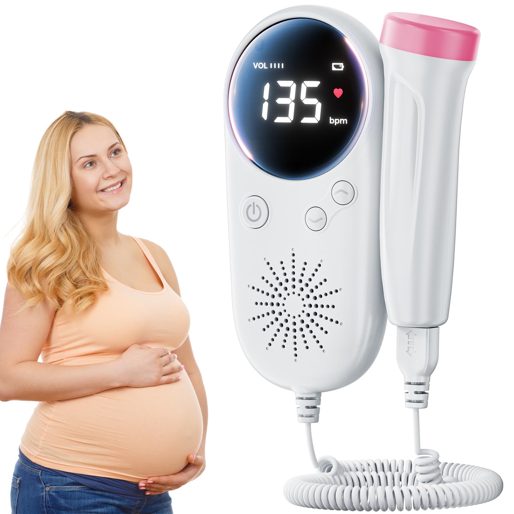Fetal Monitor for Pregnancy,Fetal Doppler，fetal Monitor Heartbeat, Baby Heartbeat Monitor fetal for Pregnance for Home Use